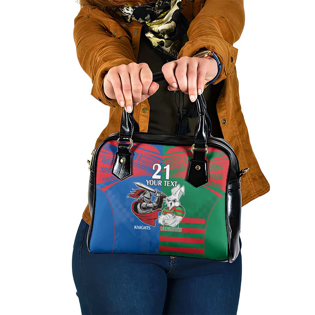 Custom Knights and Rabbitohs Mascot Together Shoulder Handbag