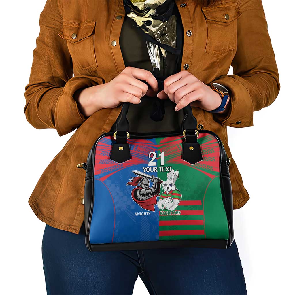 Custom Knights and Rabbitohs Mascot Together Shoulder Handbag