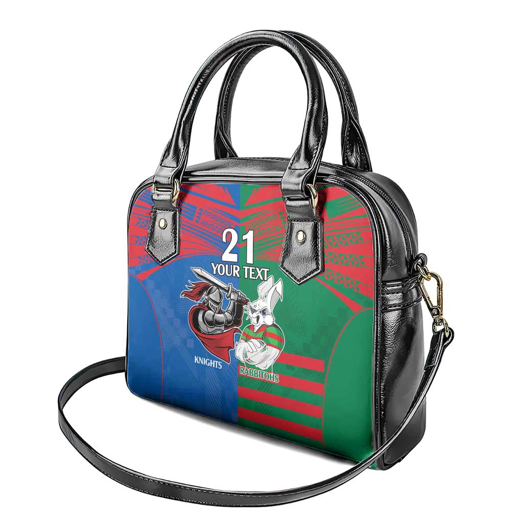 Custom Knights and Rabbitohs Mascot Together Shoulder Handbag