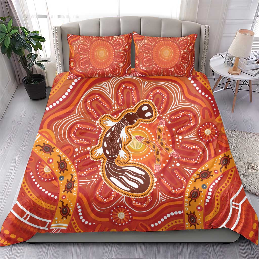 Aboriginal Goanna Art Bedding Set Native Australian Animals