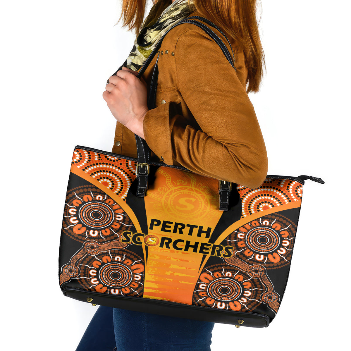 made-tough-scorchers-custom-leather-tote-bag-champions-bbl13-aboriginal-version