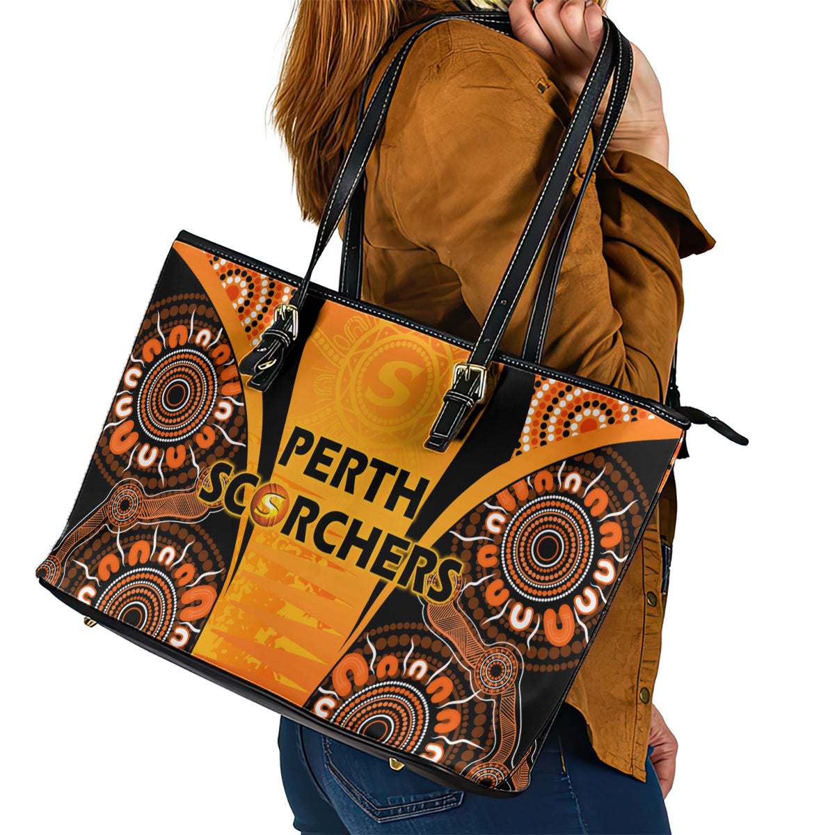 made-tough-scorchers-custom-leather-tote-bag-champions-bbl13-aboriginal-version