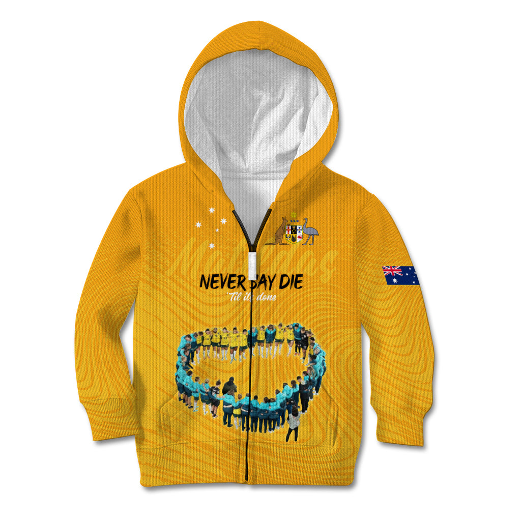 matildas-til-its-done-custom-kid-hoodie-australia-womens-soccer-gold-style