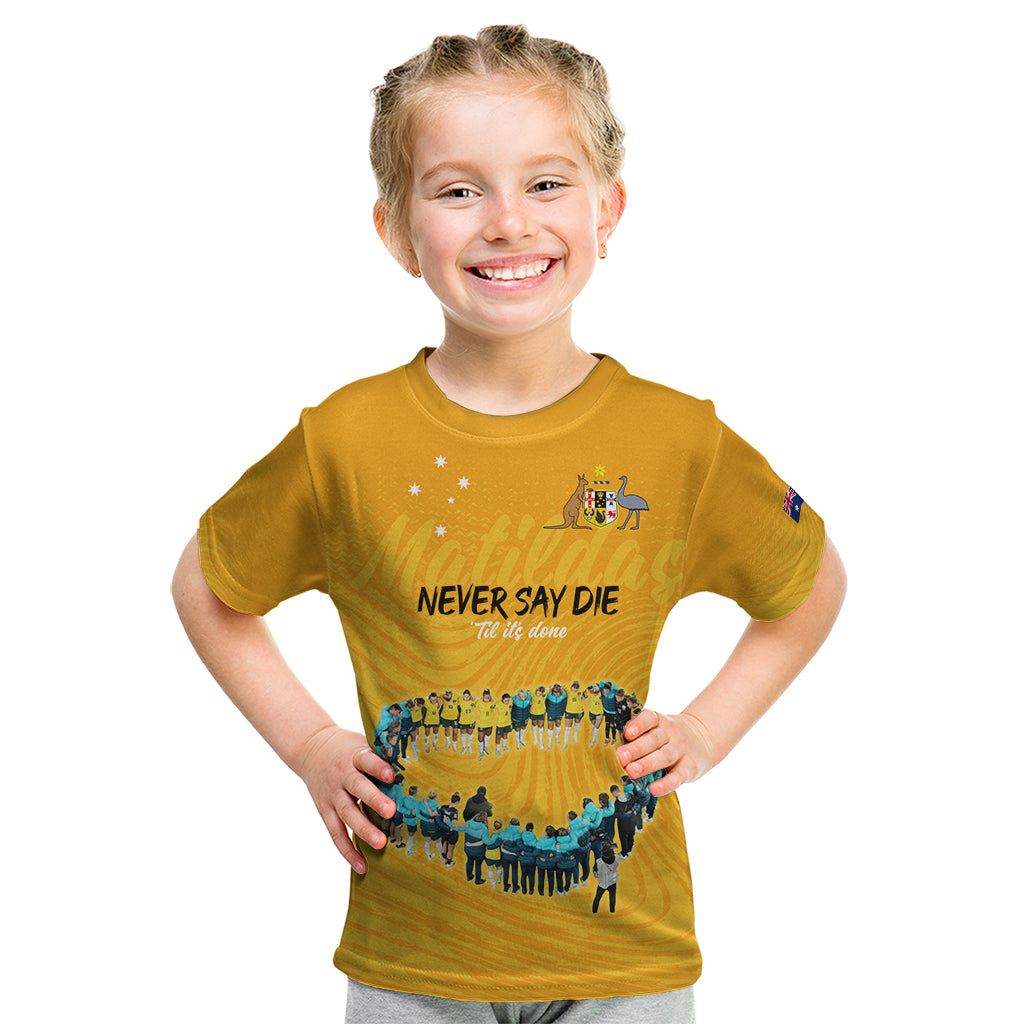 matildas-til-its-done-custom-kid-t-shirt-australia-womens-soccer-gold-style