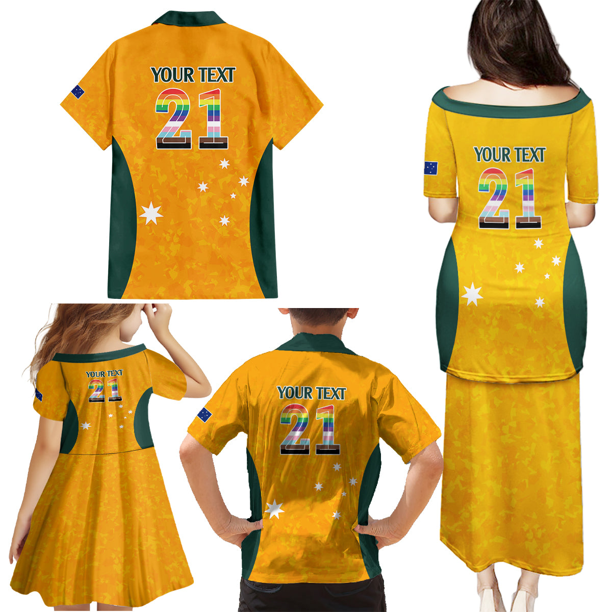 custom-australia-matildas-pride-with-kangaroo-family-matching-puletasi-dress-and-hawaiian-shirt