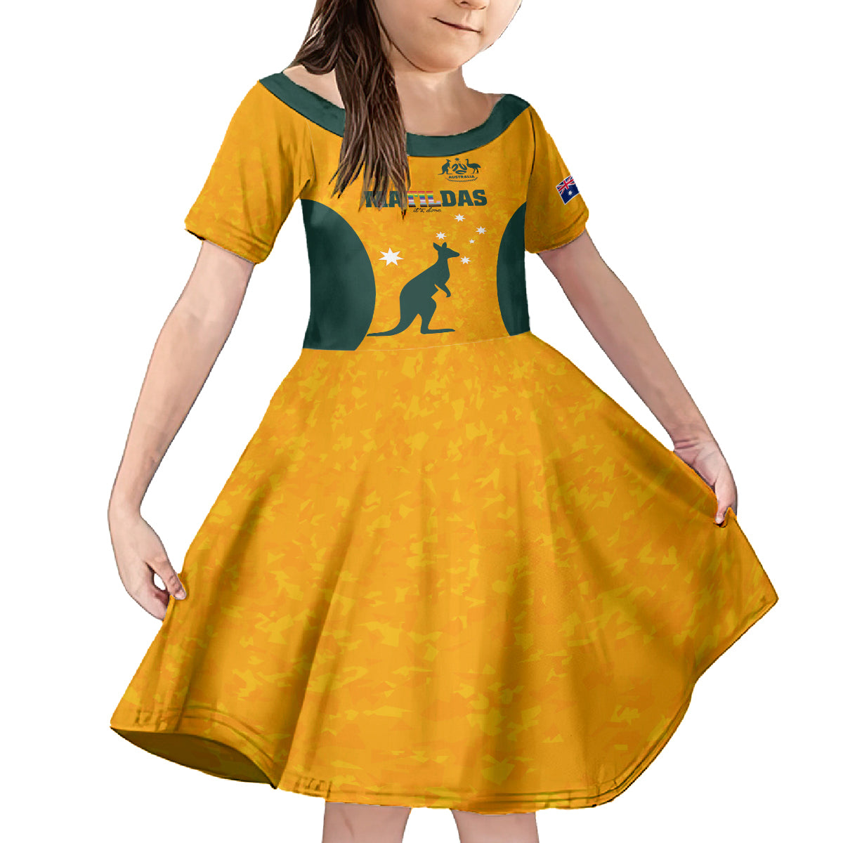 custom-australia-matildas-pride-with-kangaroo-kid-short-sleeve-dress