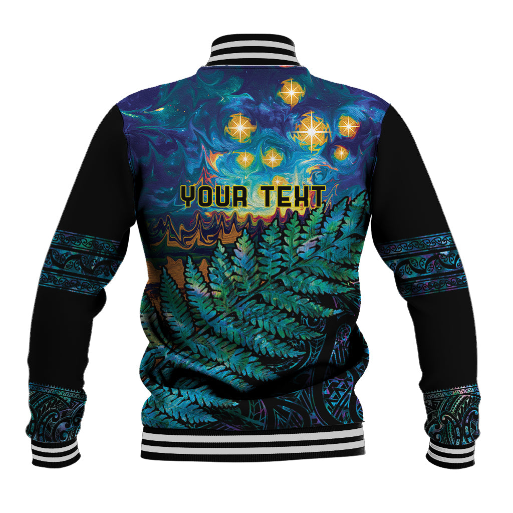 Matariki Te Tau Hou Maori Baseball Jacket New Zealand Silver Fern Night Starry Sky