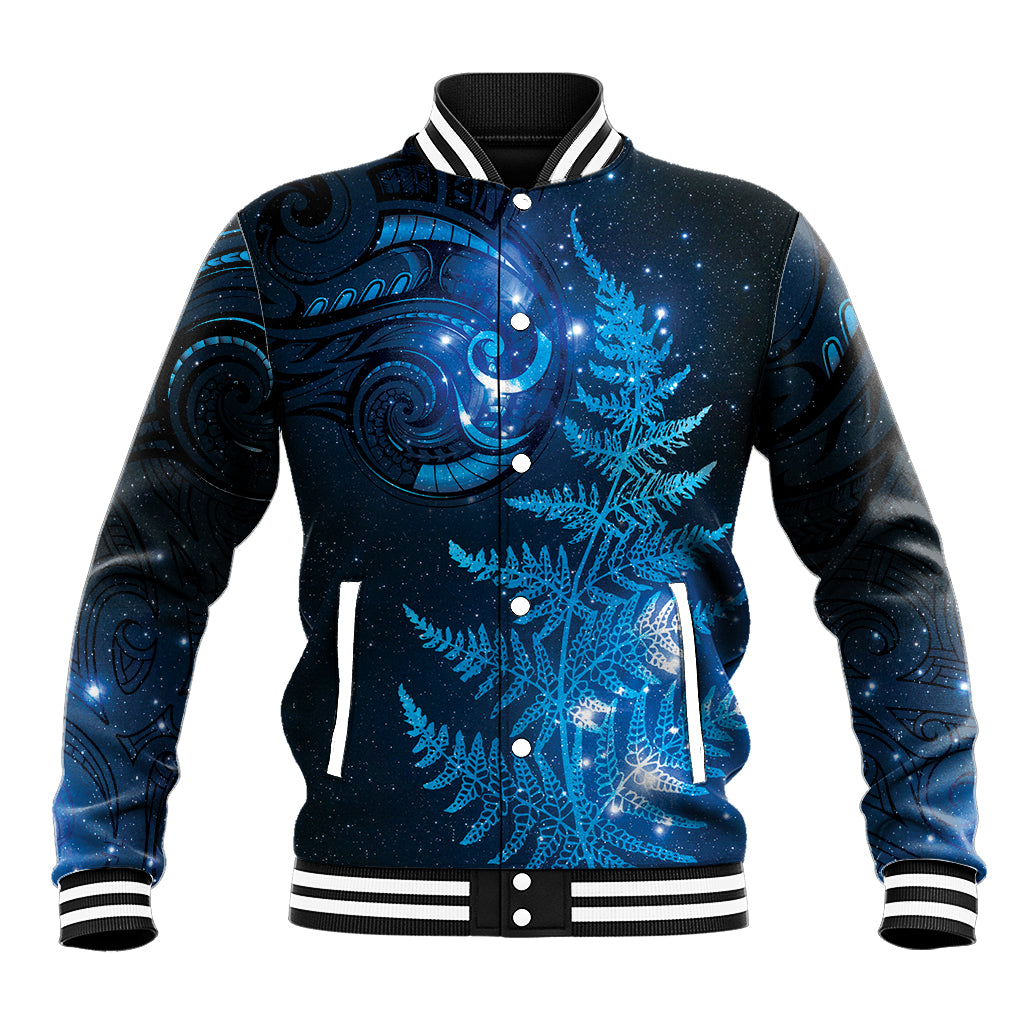 New Zealand Matariki Baseball Jacket Blue Milky Way Stars Night Sky