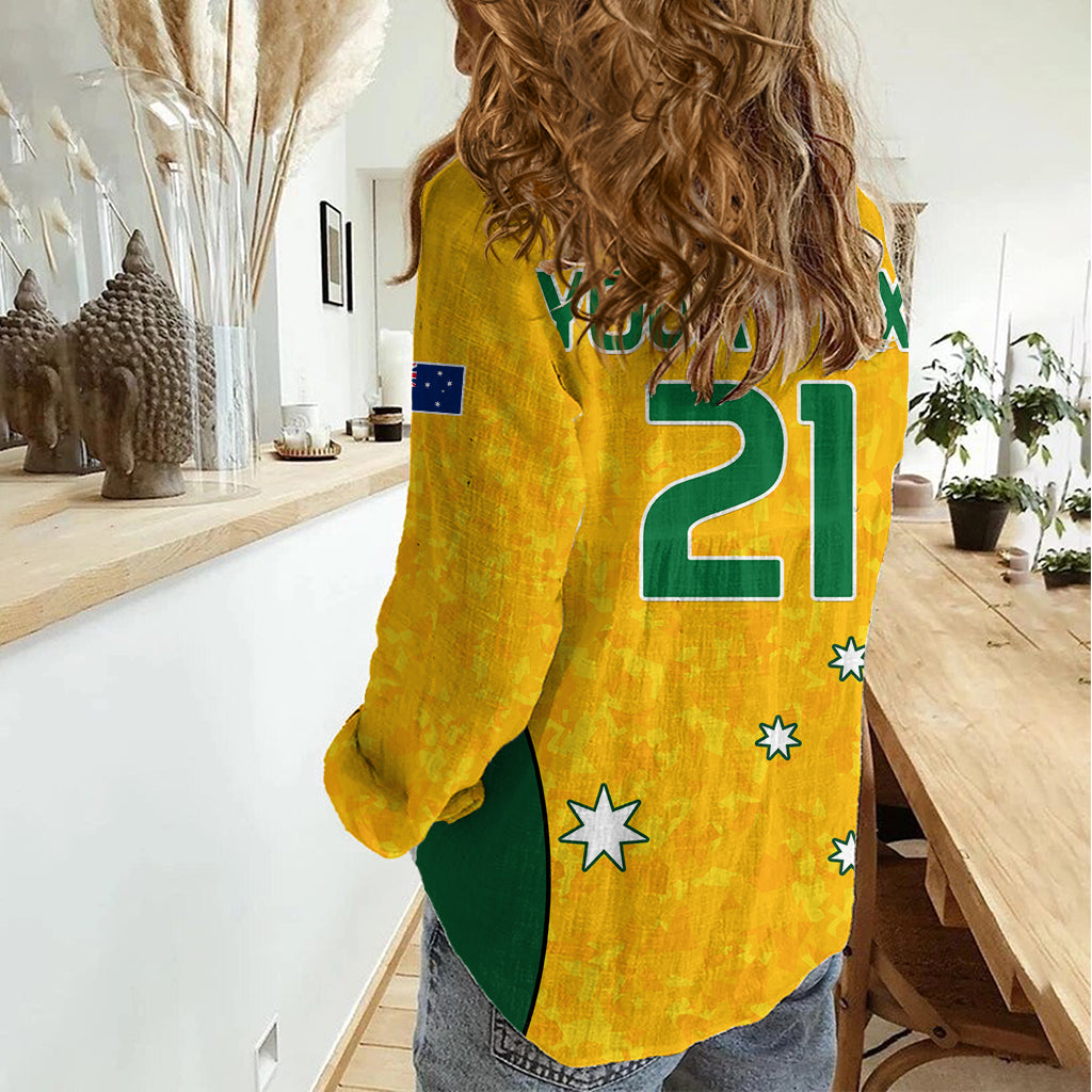 (Custom Text And Number) Australia Soccer Women Casual Shirt Socceroos With Kangaroo - Matildas 2023 LT9