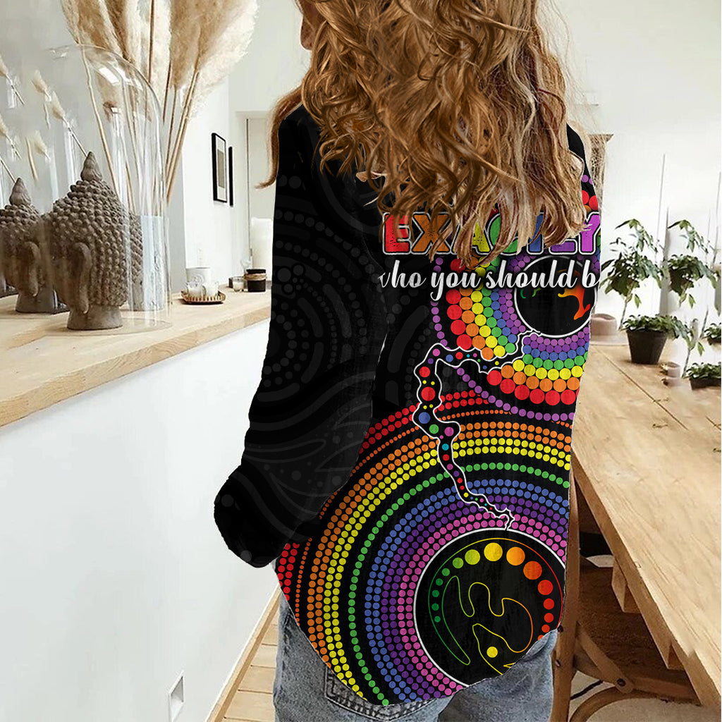 Australia LGBT Women Casual Shirt You Are Exactly Who You Should Be Aboriginal Style LT9