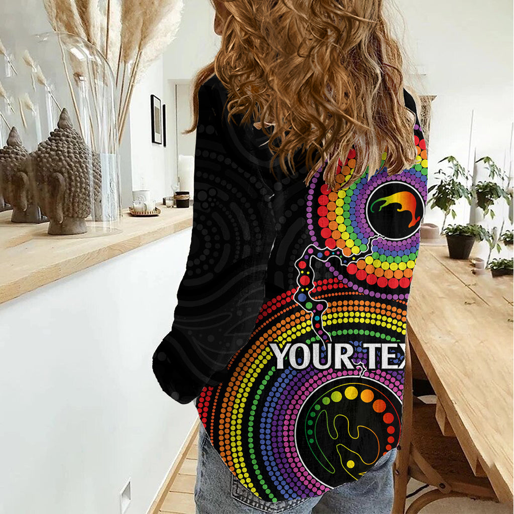 Personalised Australia LGBT Women Casual Shirt You Are Exactly Who You Should Be Aboriginal Style LT9