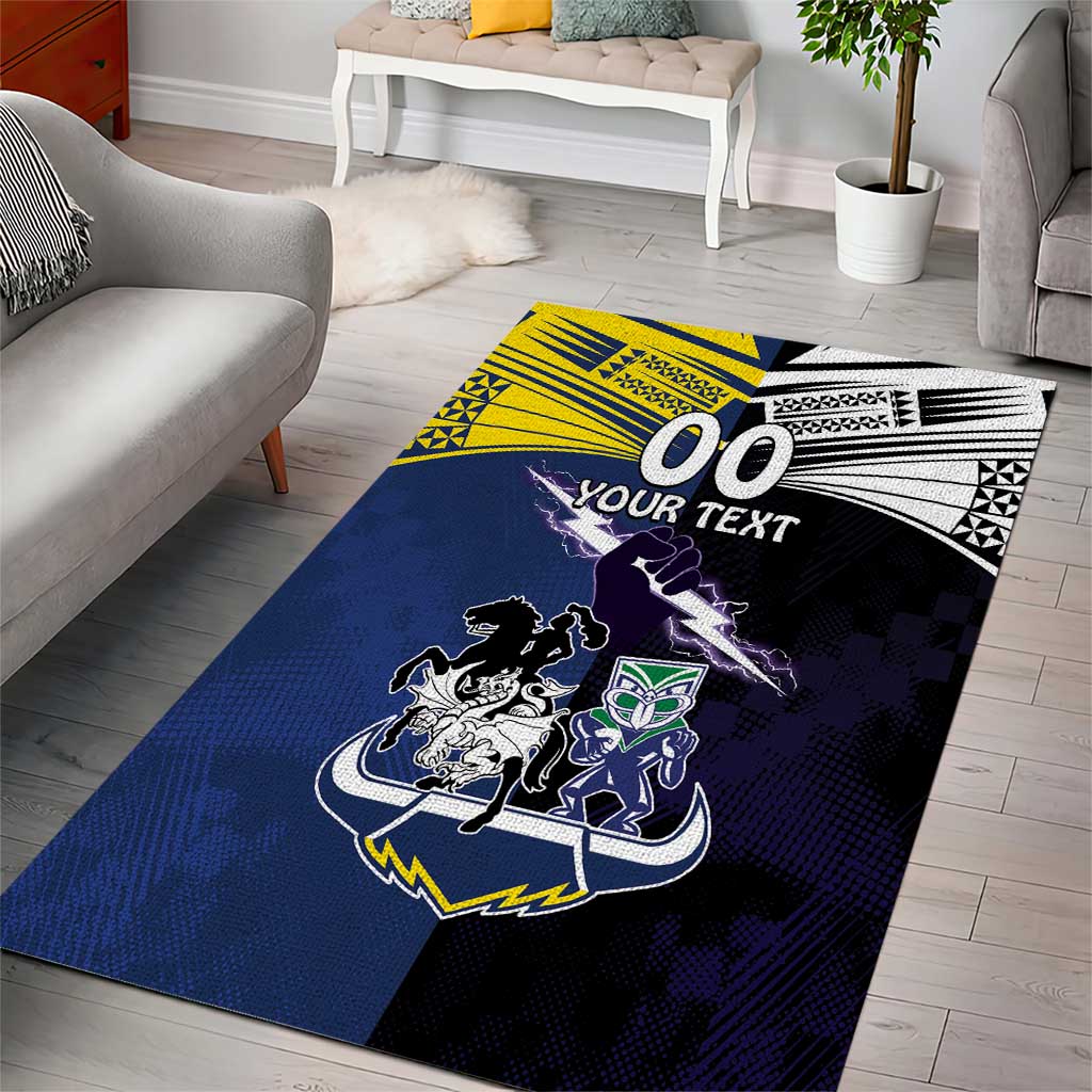 Custom Dragons-Cowboys Combine Storm-Warriors Area Rug Sport Style Version 01