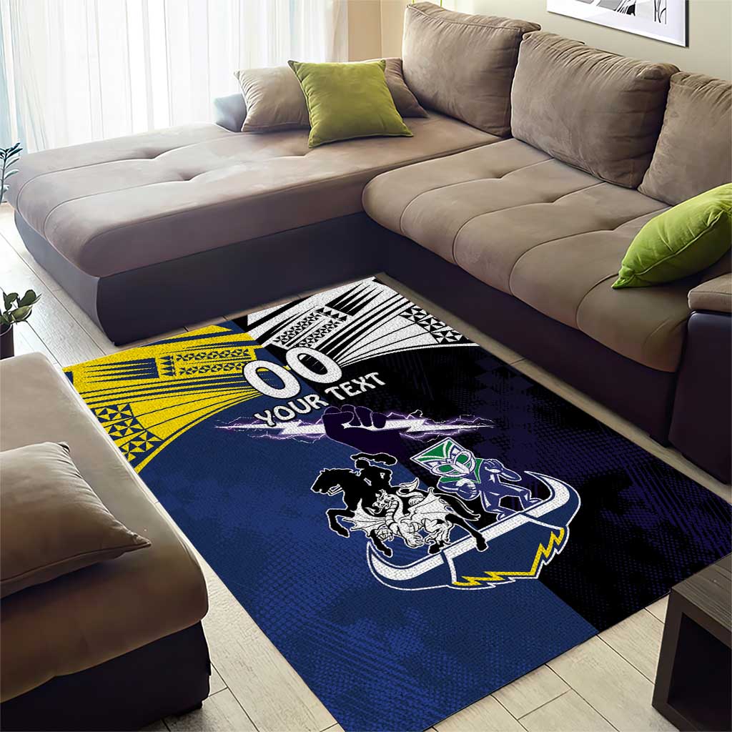 Custom Dragons-Cowboys Combine Storm-Warriors Area Rug Sport Style Version 01