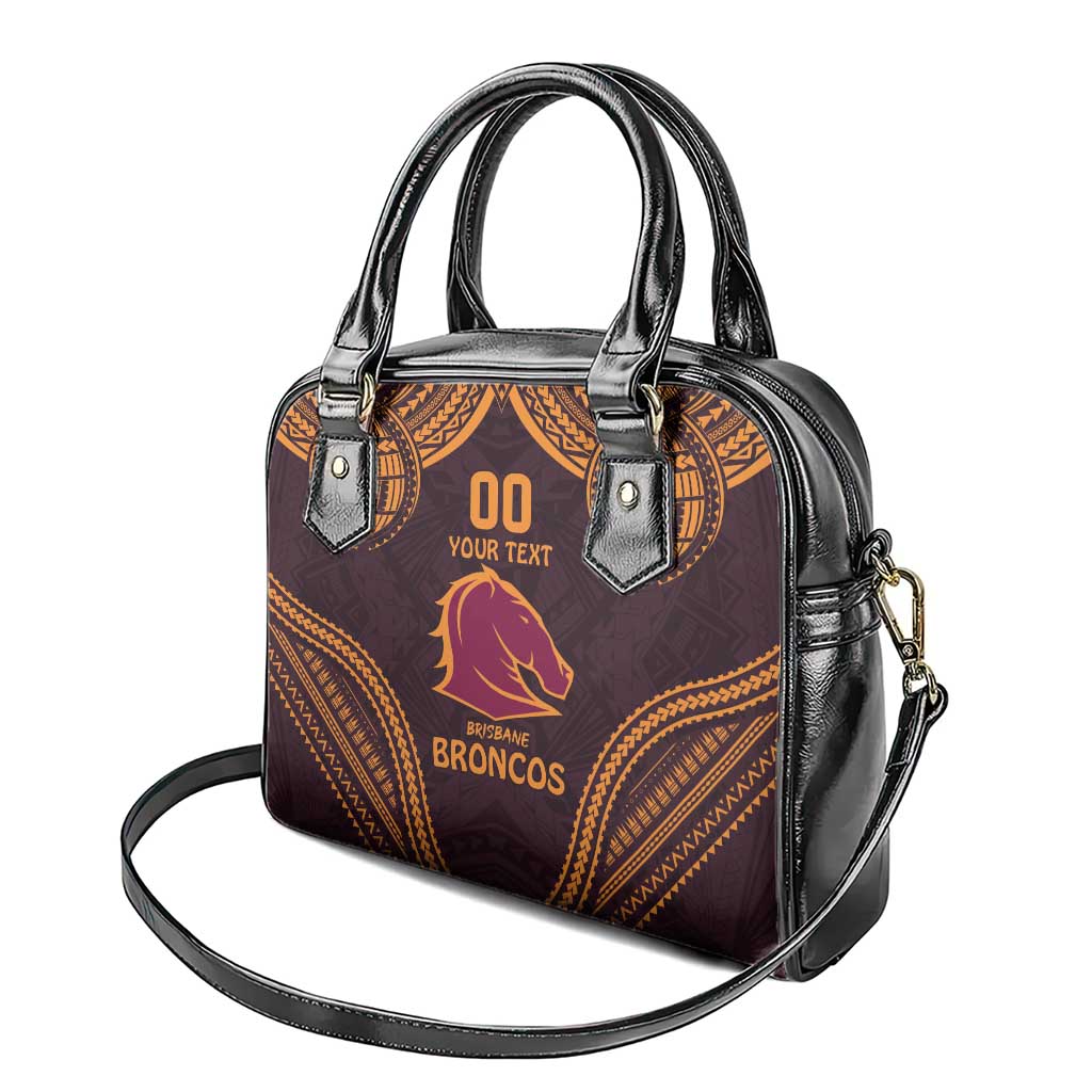 Custom Broncos Rugby Shoulder Handbag With Polynesian Style