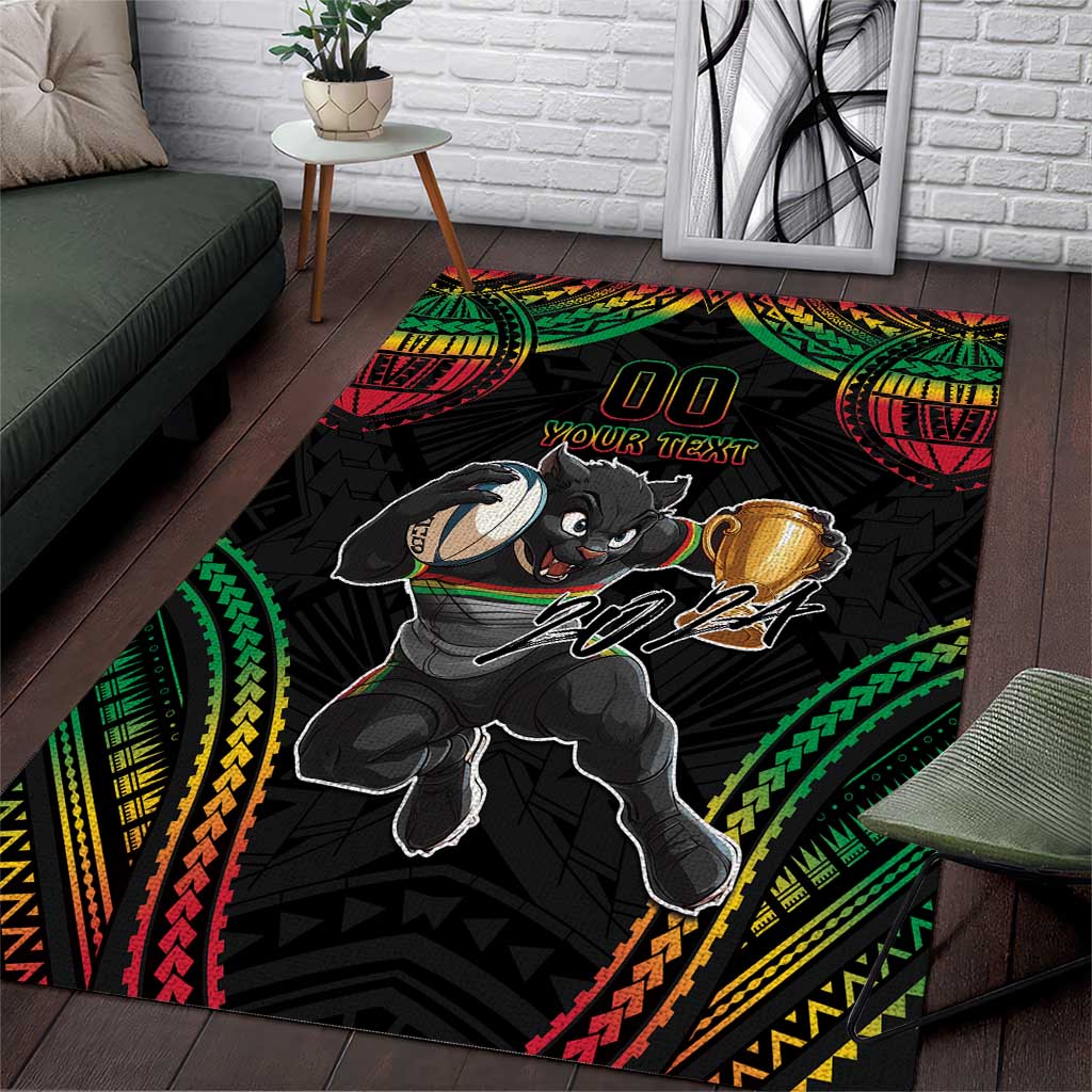 Custom Panthers Champion Grand Final 2024 Area Rug With Polynesian Style