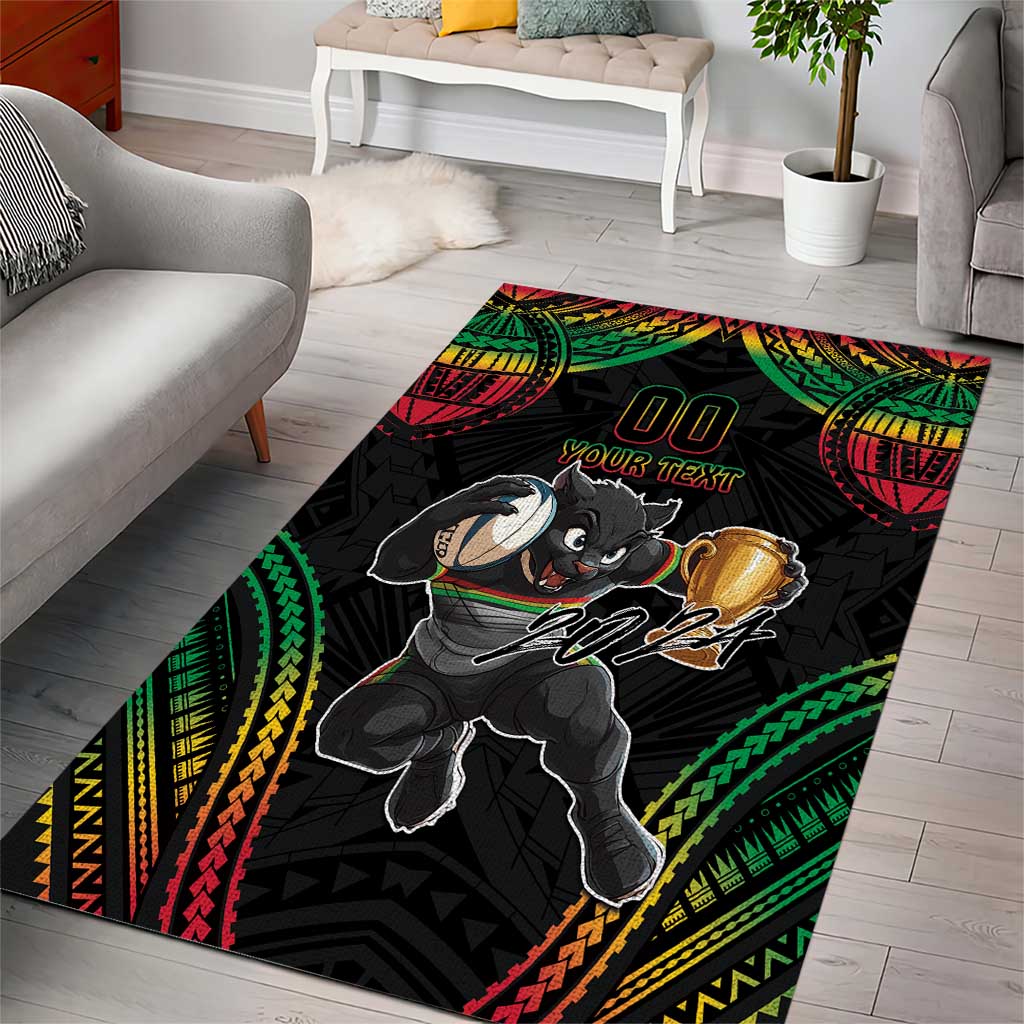 Custom Panthers Champion Grand Final 2024 Area Rug With Polynesian Style