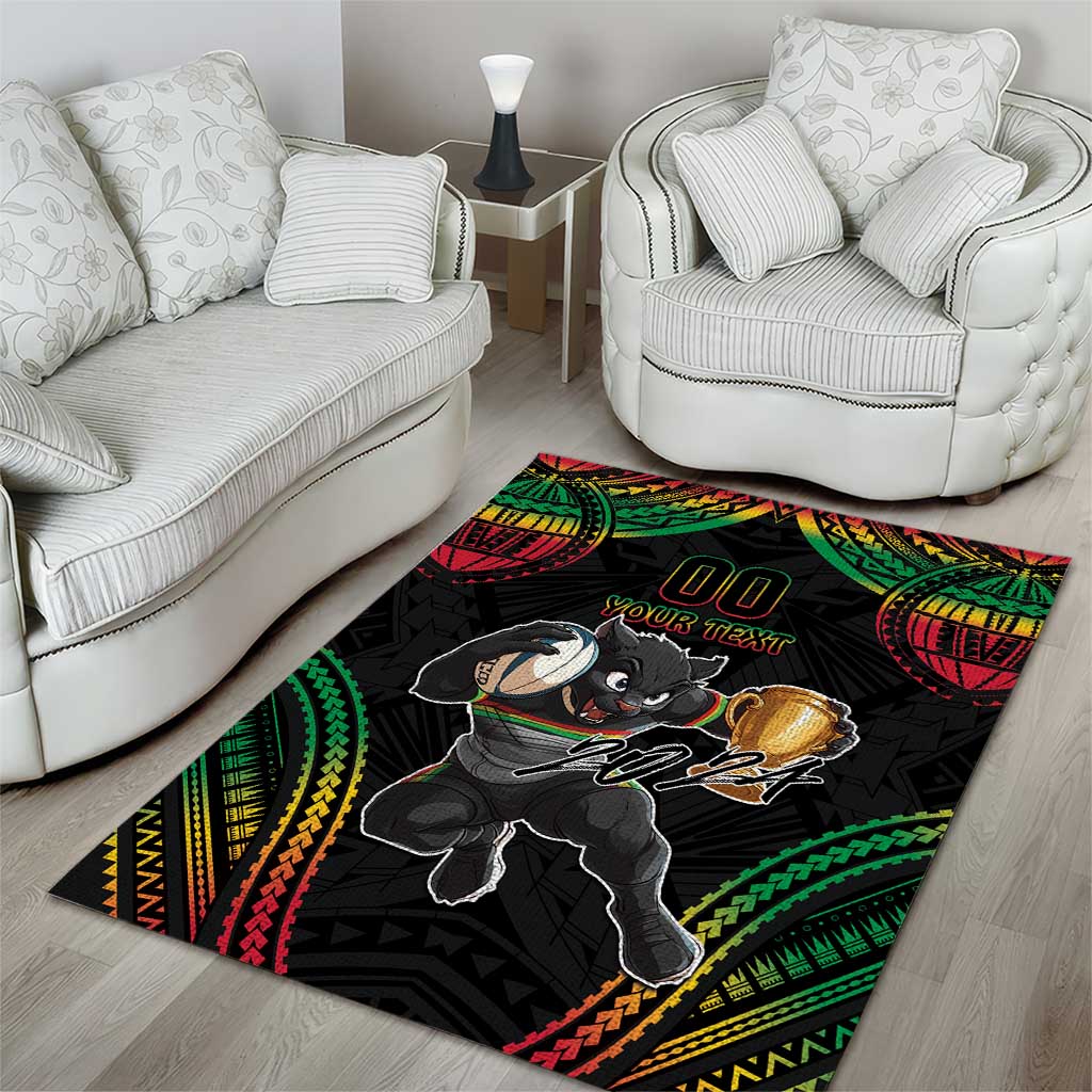 Custom Panthers Champion Grand Final 2024 Area Rug With Polynesian Style