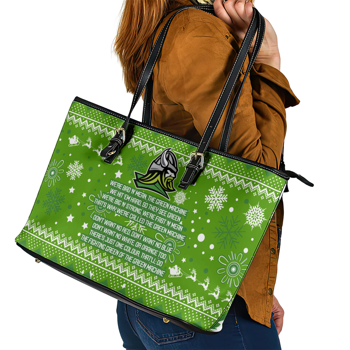 raiders-rugby-leather-tote-bag-the-mighty-green-machine-2023-christmas-vibe