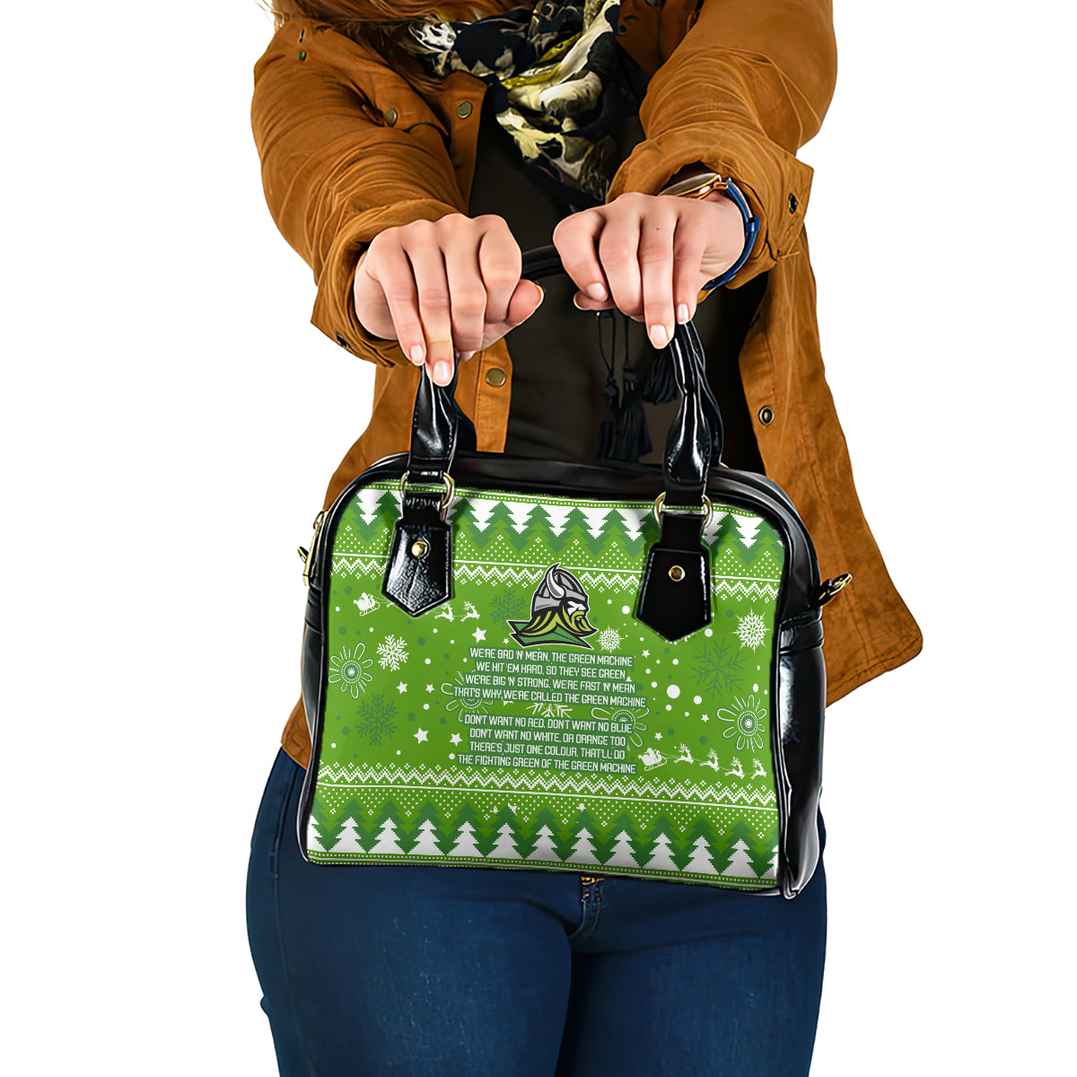 raiders-rugby-shoulder-handbag-the-mighty-green-machine-2023-christmas-vibe