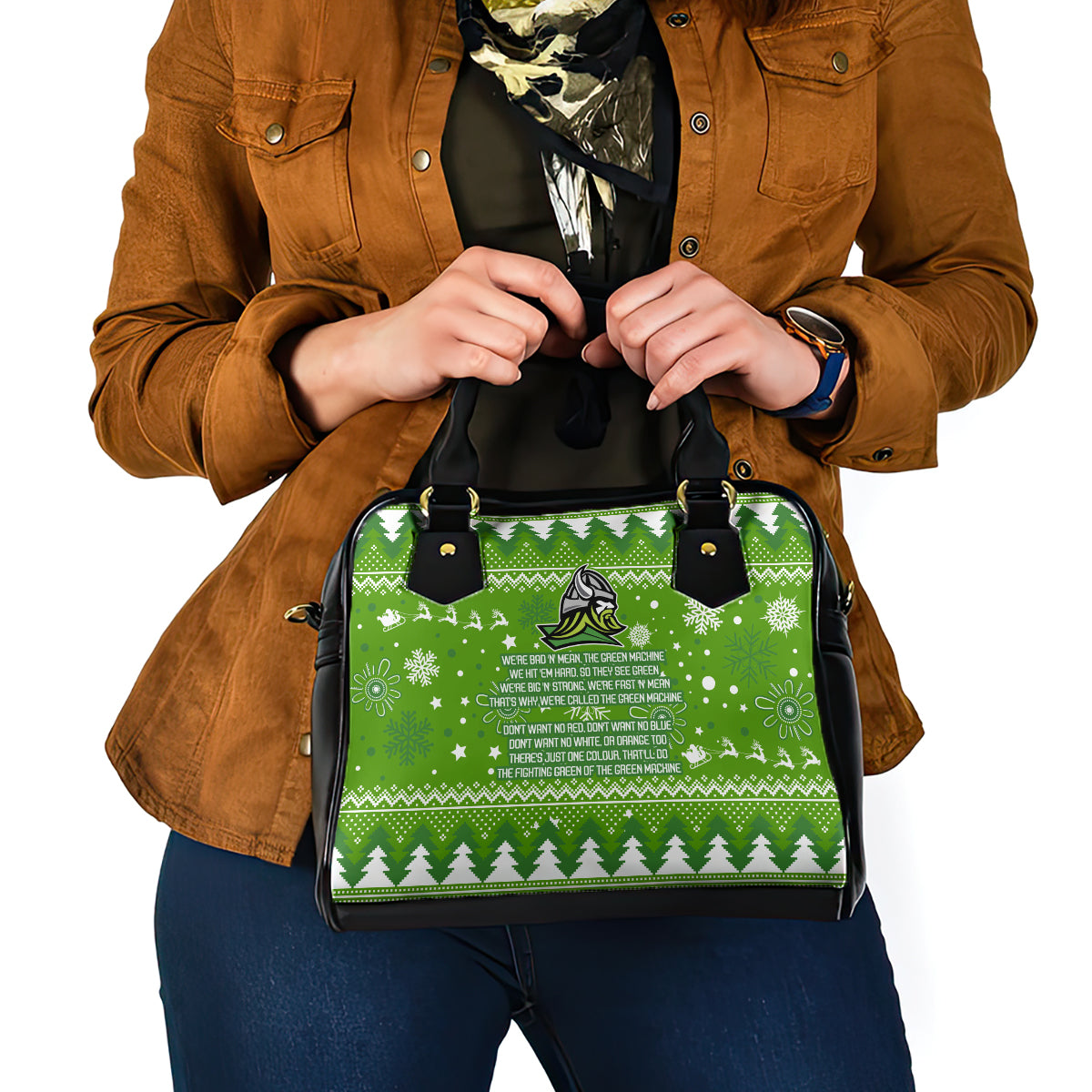 raiders-rugby-shoulder-handbag-the-mighty-green-machine-2023-christmas-vibe