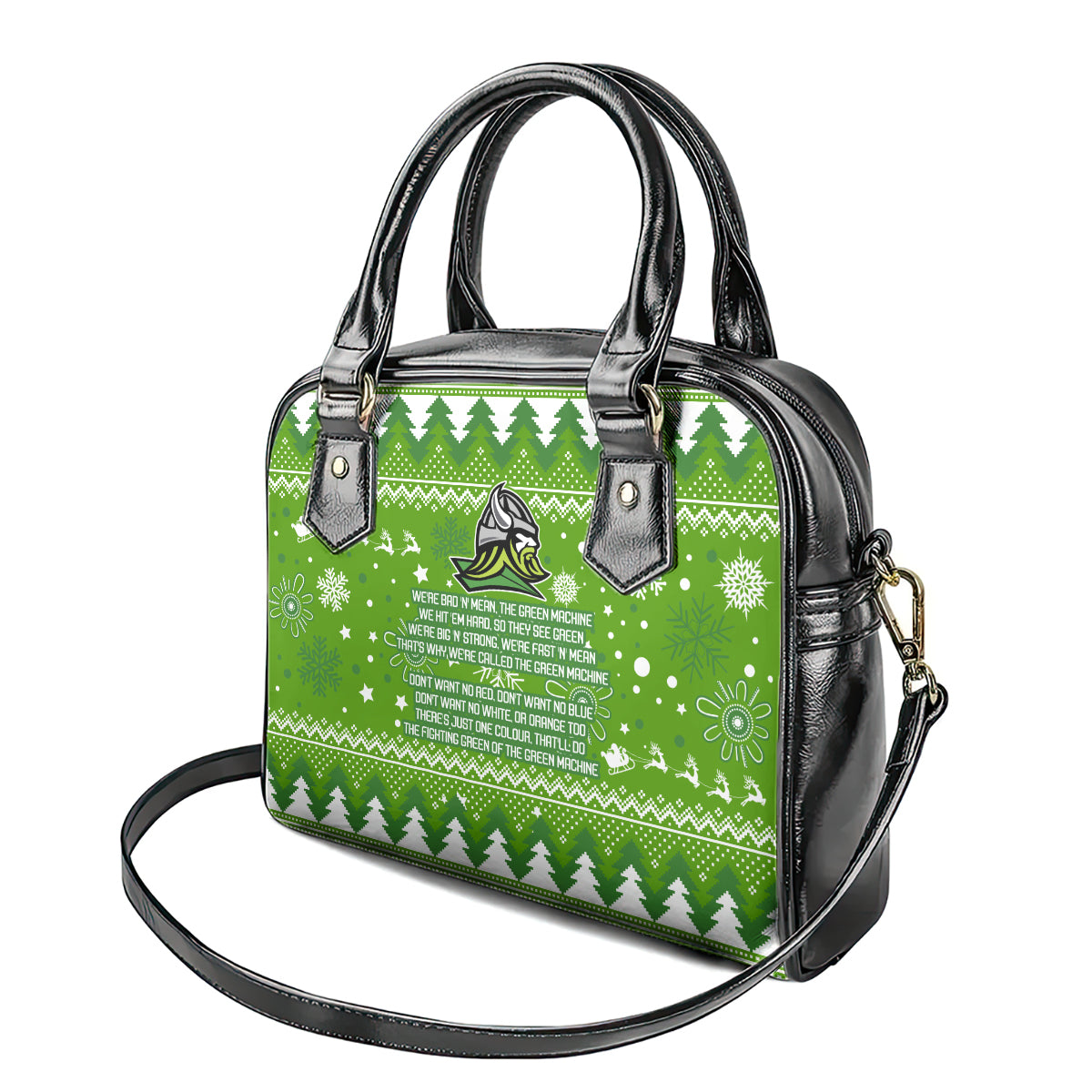 raiders-rugby-shoulder-handbag-the-mighty-green-machine-2023-christmas-vibe