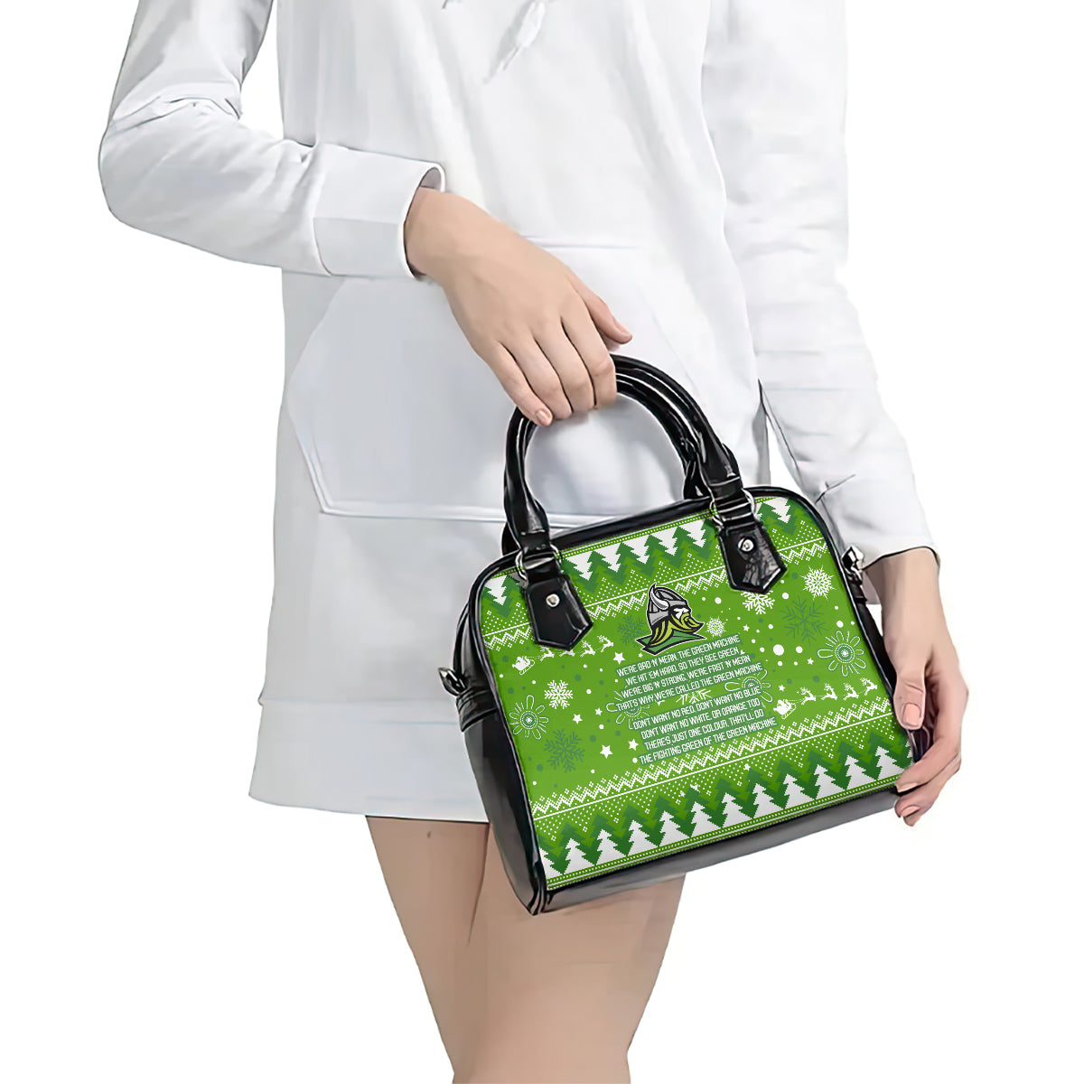 raiders-rugby-shoulder-handbag-the-mighty-green-machine-2023-christmas-vibe