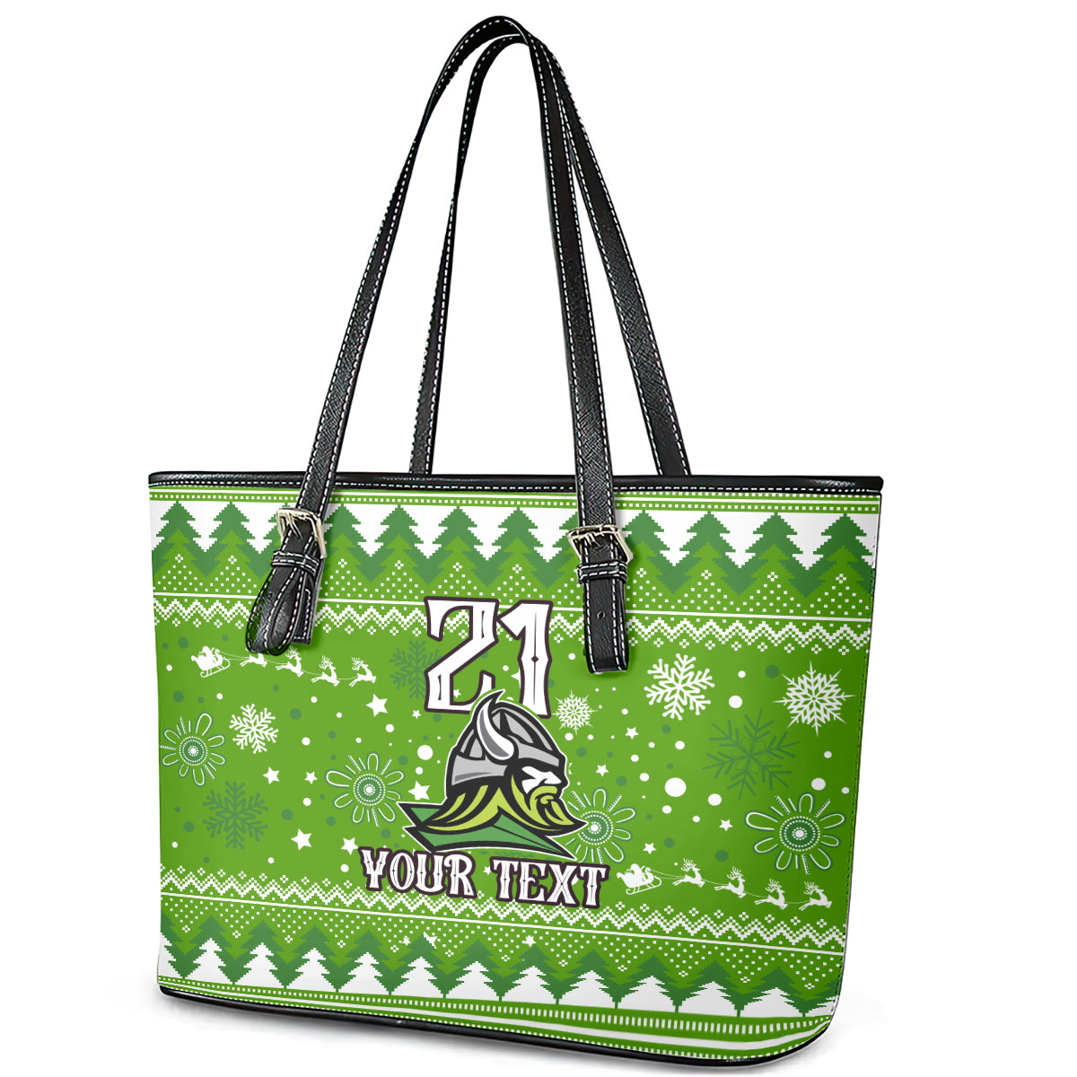 custom-raiders-rugby-leather-tote-bag-the-mighty-green-machine-2023-christmas-vibe