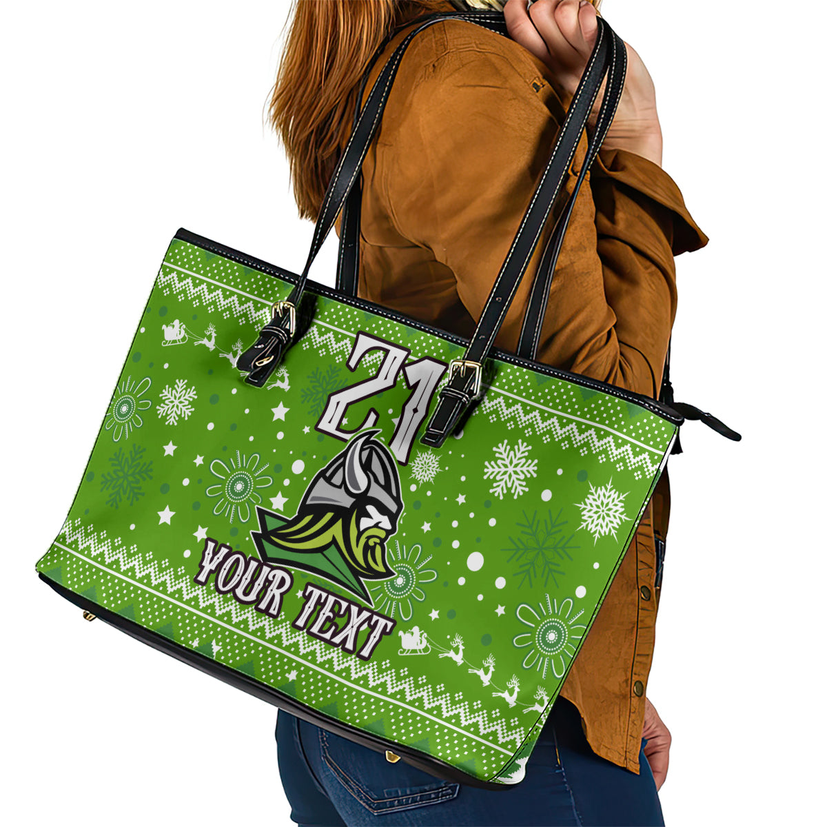 custom-raiders-rugby-leather-tote-bag-the-mighty-green-machine-2023-christmas-vibe