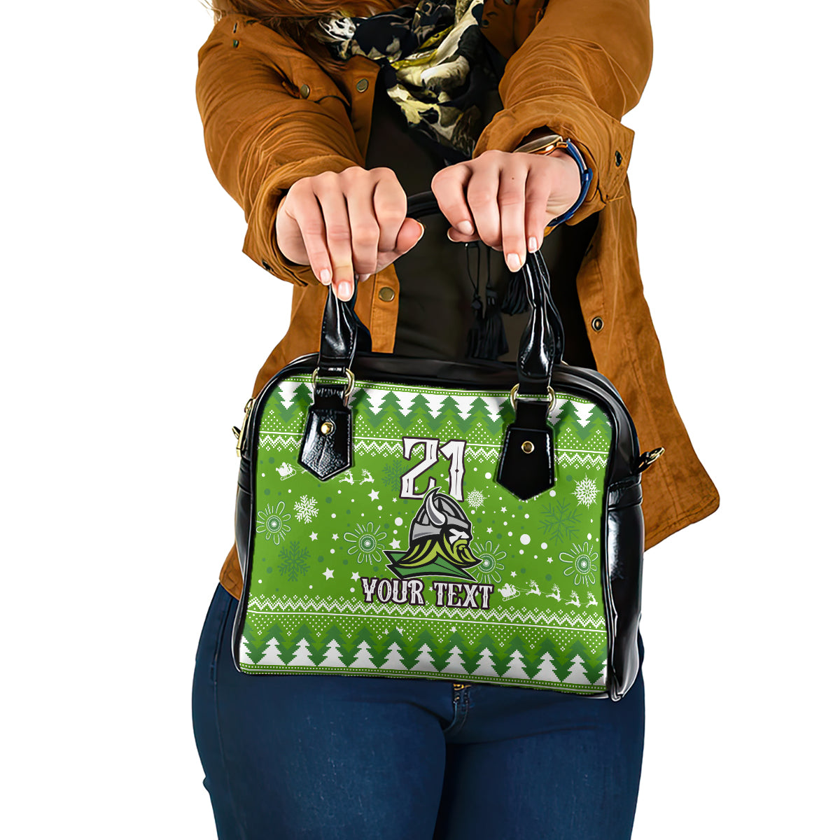 custom-raiders-rugby-shoulder-handbag-the-mighty-green-machine-2023-christmas-vibe