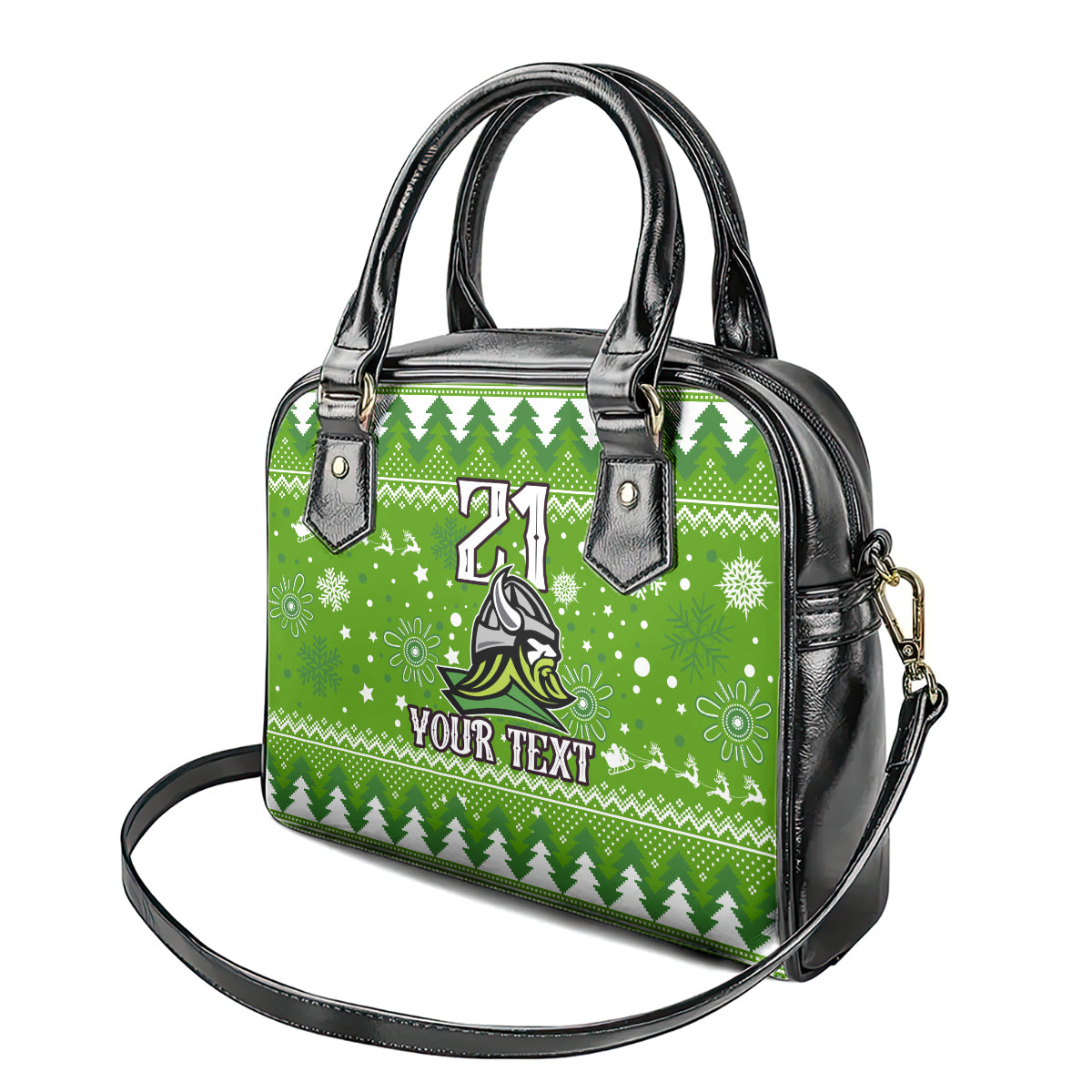 custom-raiders-rugby-shoulder-handbag-the-mighty-green-machine-2023-christmas-vibe