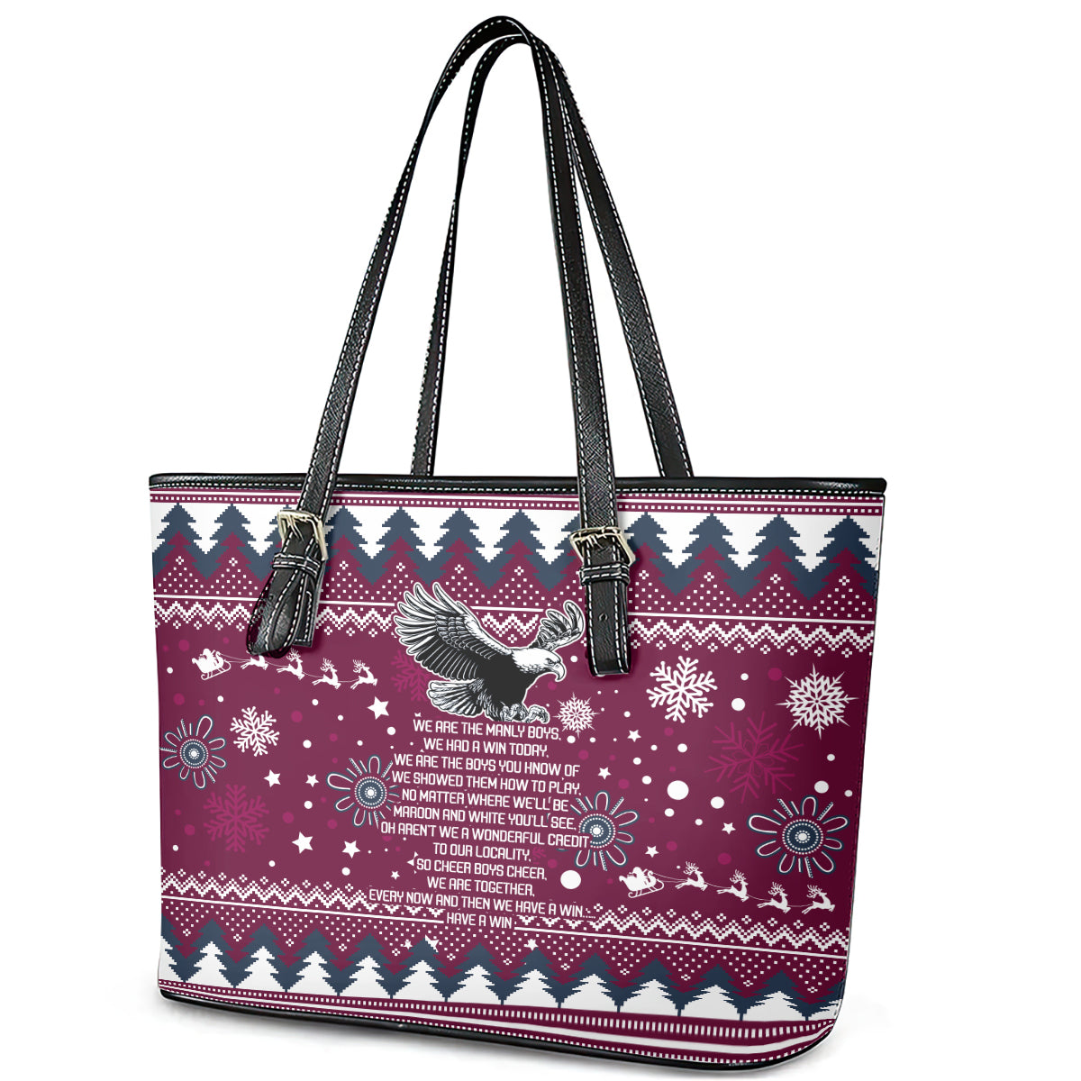 sea-eagles-rugby-leather-tote-bag-manly-boys-victory-2023-christmas-vibe