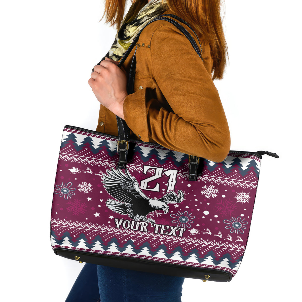 custom-sea-eagles-rugby-leather-tote-bag-manly-boys-victory-2023-christmas-vibe