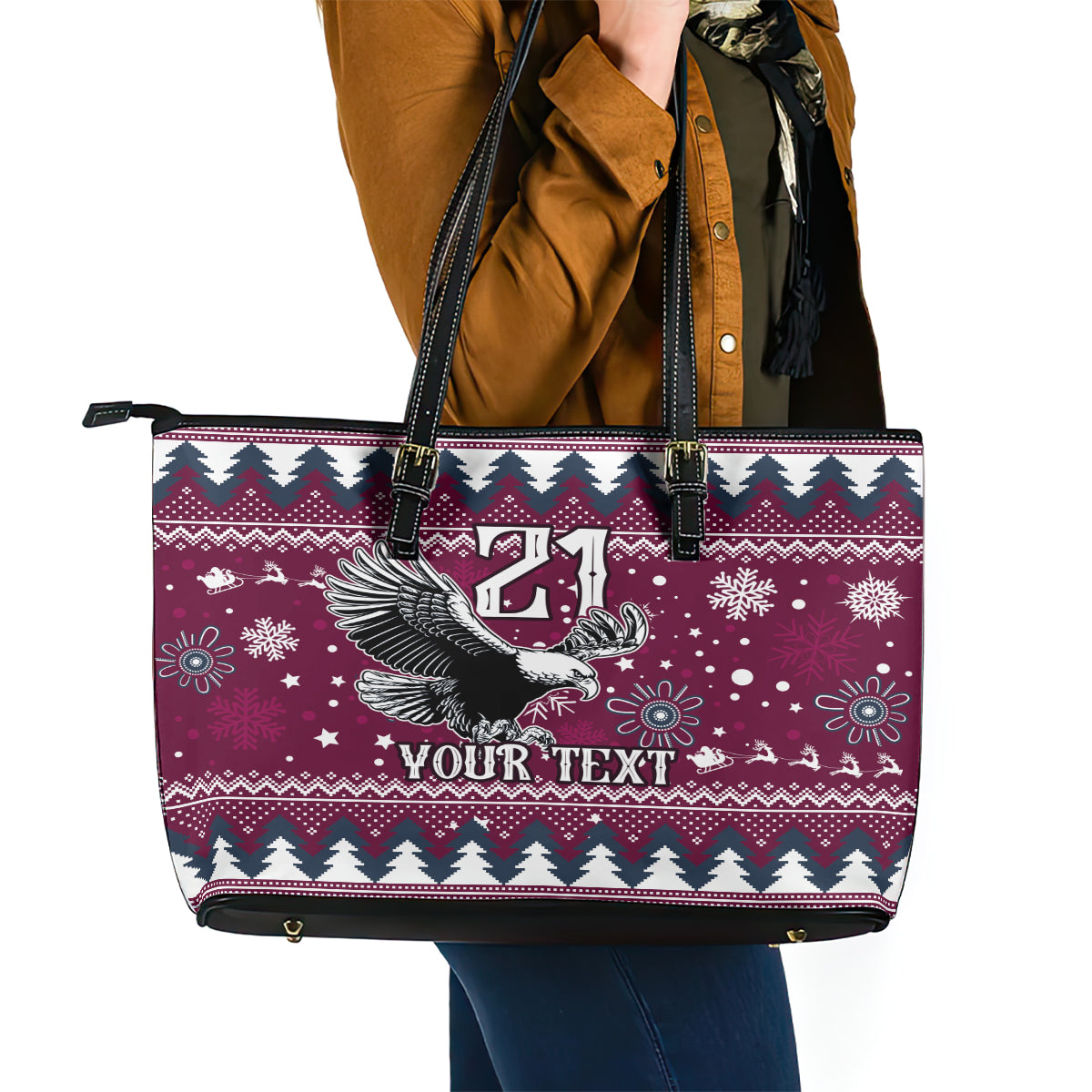 custom-sea-eagles-rugby-leather-tote-bag-manly-boys-victory-2023-christmas-vibe