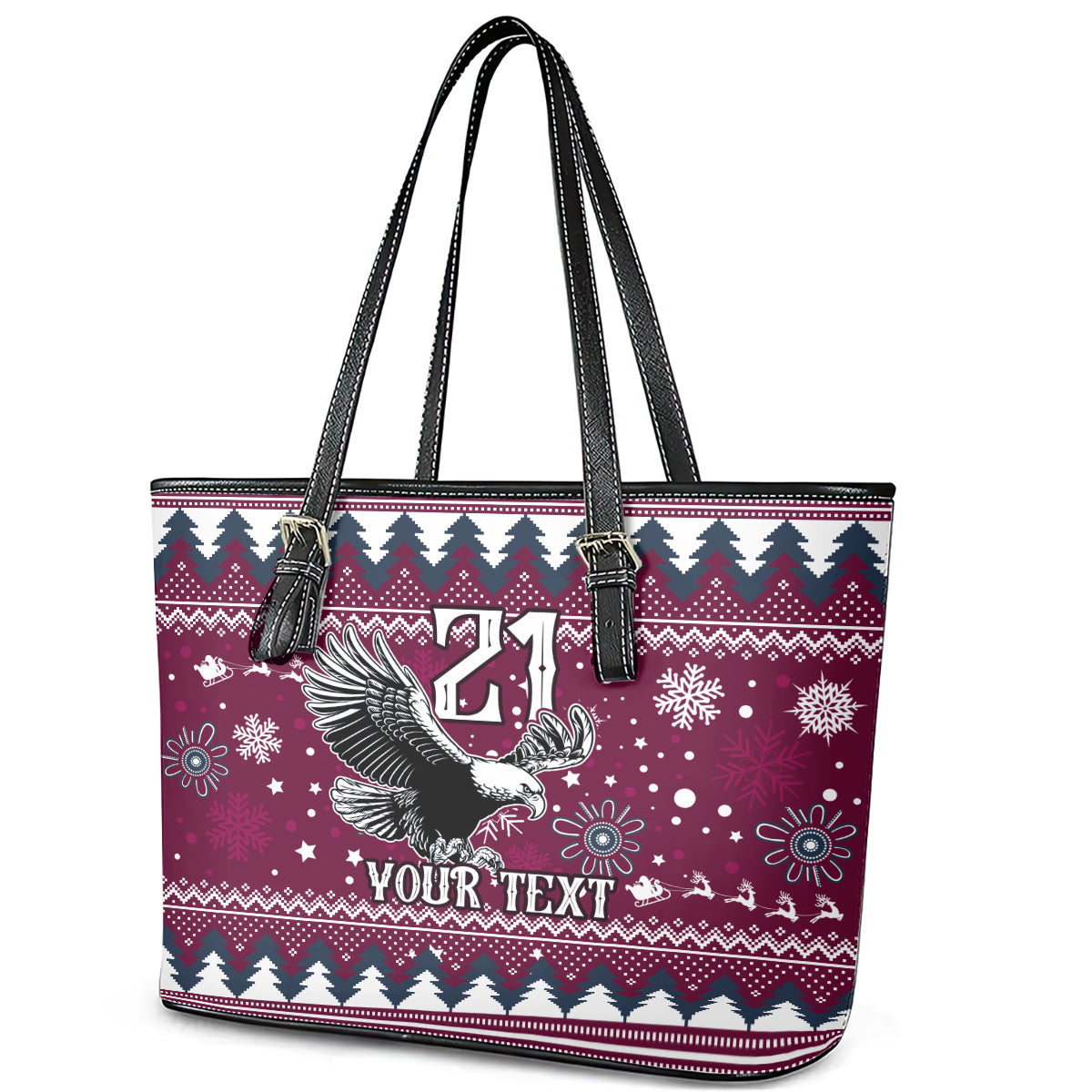 custom-sea-eagles-rugby-leather-tote-bag-manly-boys-victory-2023-christmas-vibe