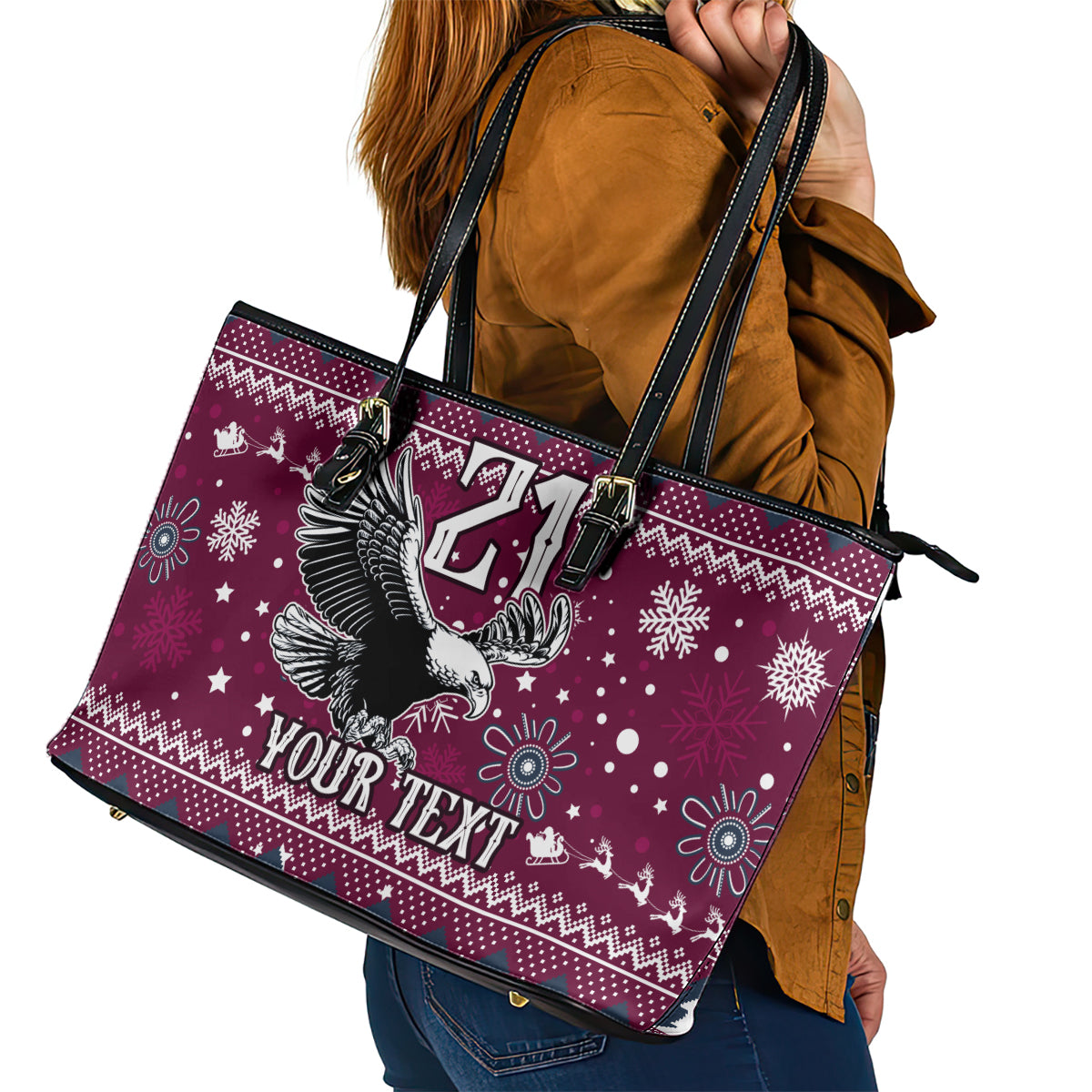 custom-sea-eagles-rugby-leather-tote-bag-manly-boys-victory-2023-christmas-vibe