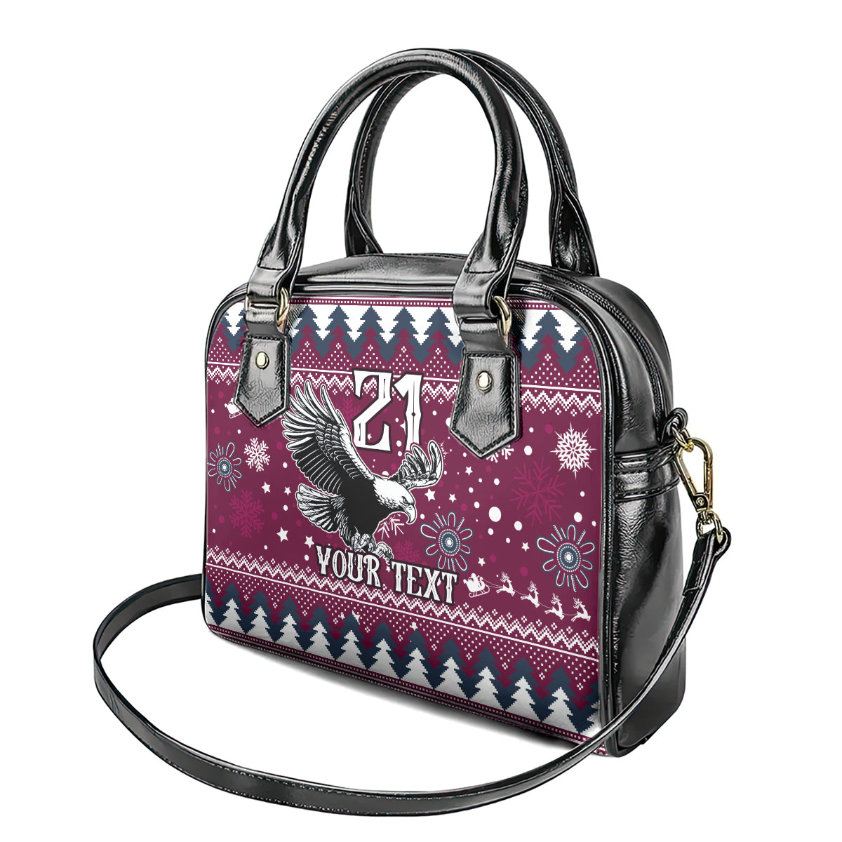 custom-sea-eagles-rugby-shoulder-handbag-manly-boys-victory-2023-christmas-vibe