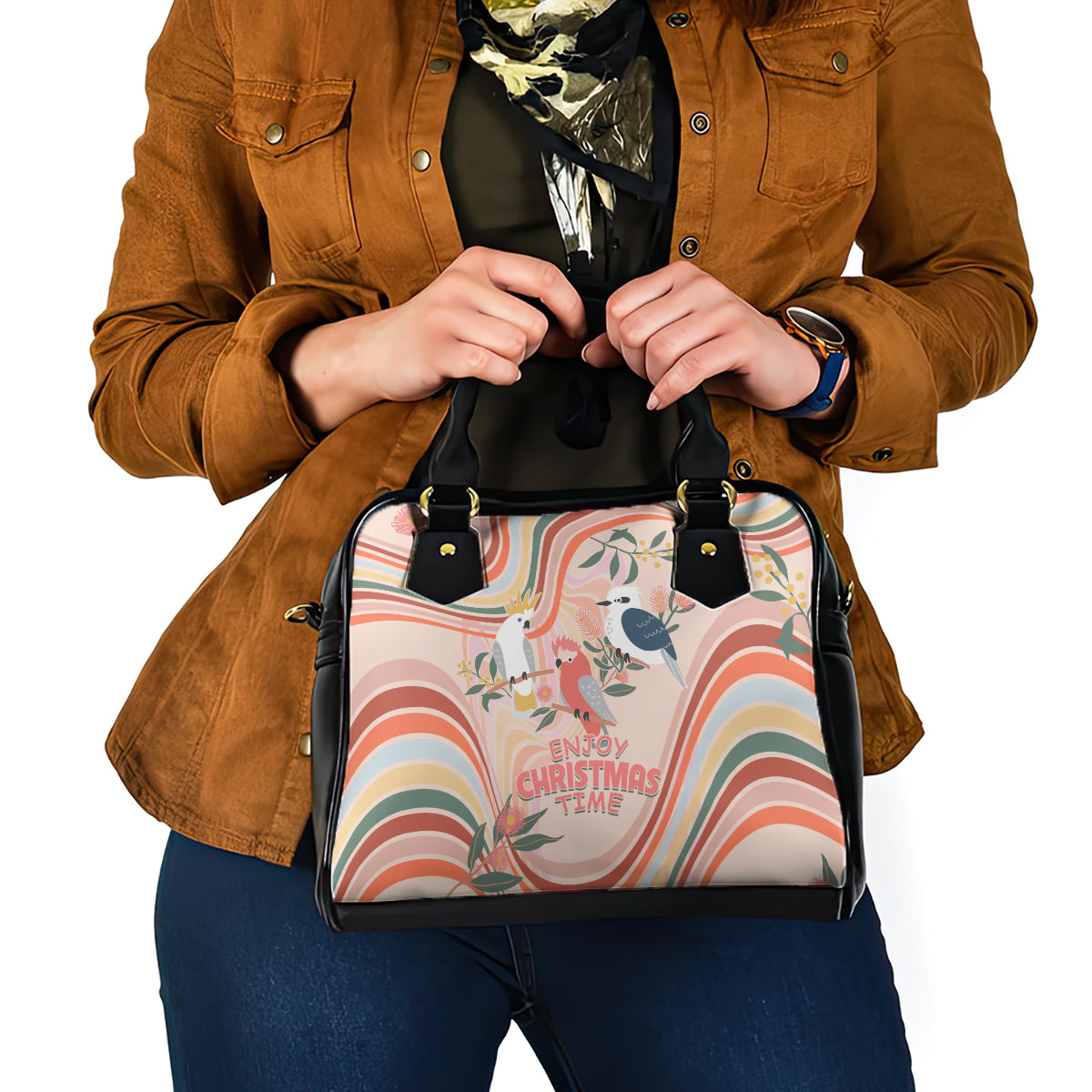 australia-hippie-christmas-shoulder-handbag-cockatoo-kookaburra-with-wattle-pink-peach-style