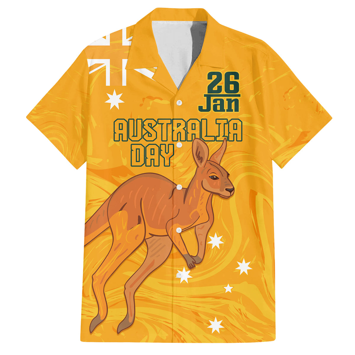 Personalised Matildas Australia Day Family Matching Off Shoulder Short Dress and Hawaiian Shirt Proud To Be Tillies Gold Version