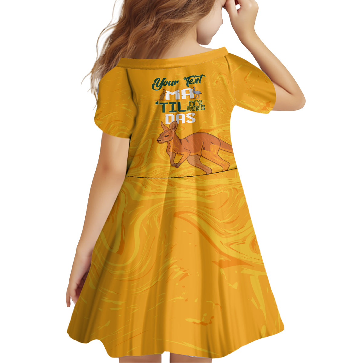 Personalised Matildas Australia Day Family Matching Tank Maxi Dress and Hawaiian Shirt Proud To Be Tillies Gold Version