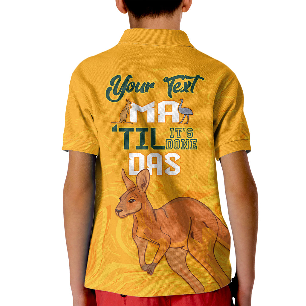 Personalised Matildas Australia Day Kid Polo Shirt Proud To Be Tillies Gold Version