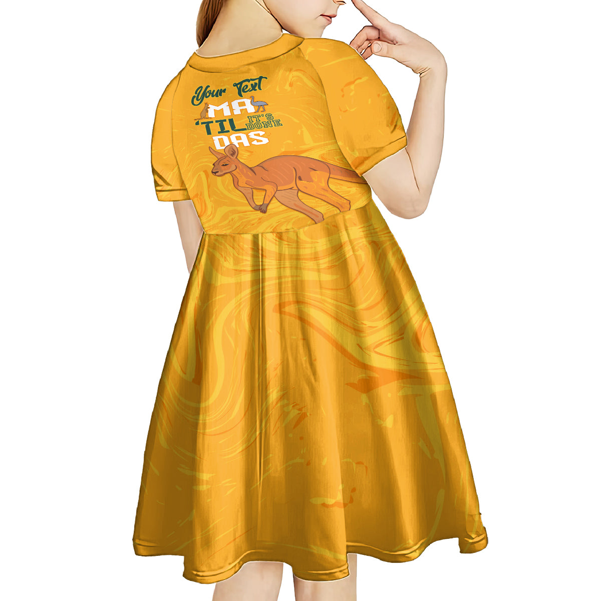 Personalised Matildas Australia Day Kid Short Sleeve Dress Proud To Be Tillies Gold Version