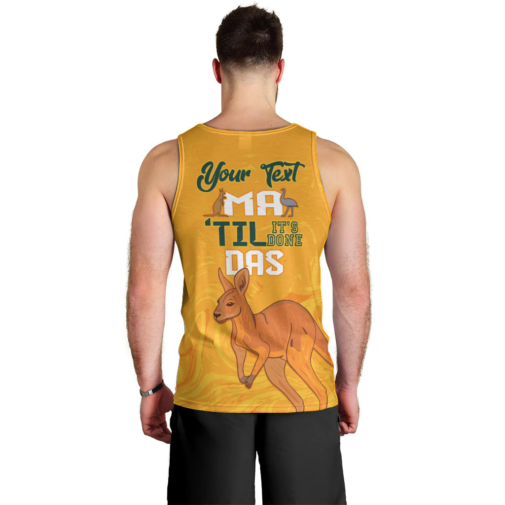 Personalised Matildas Australia Day Men Tank Top Proud To Be Tillies Gold Version