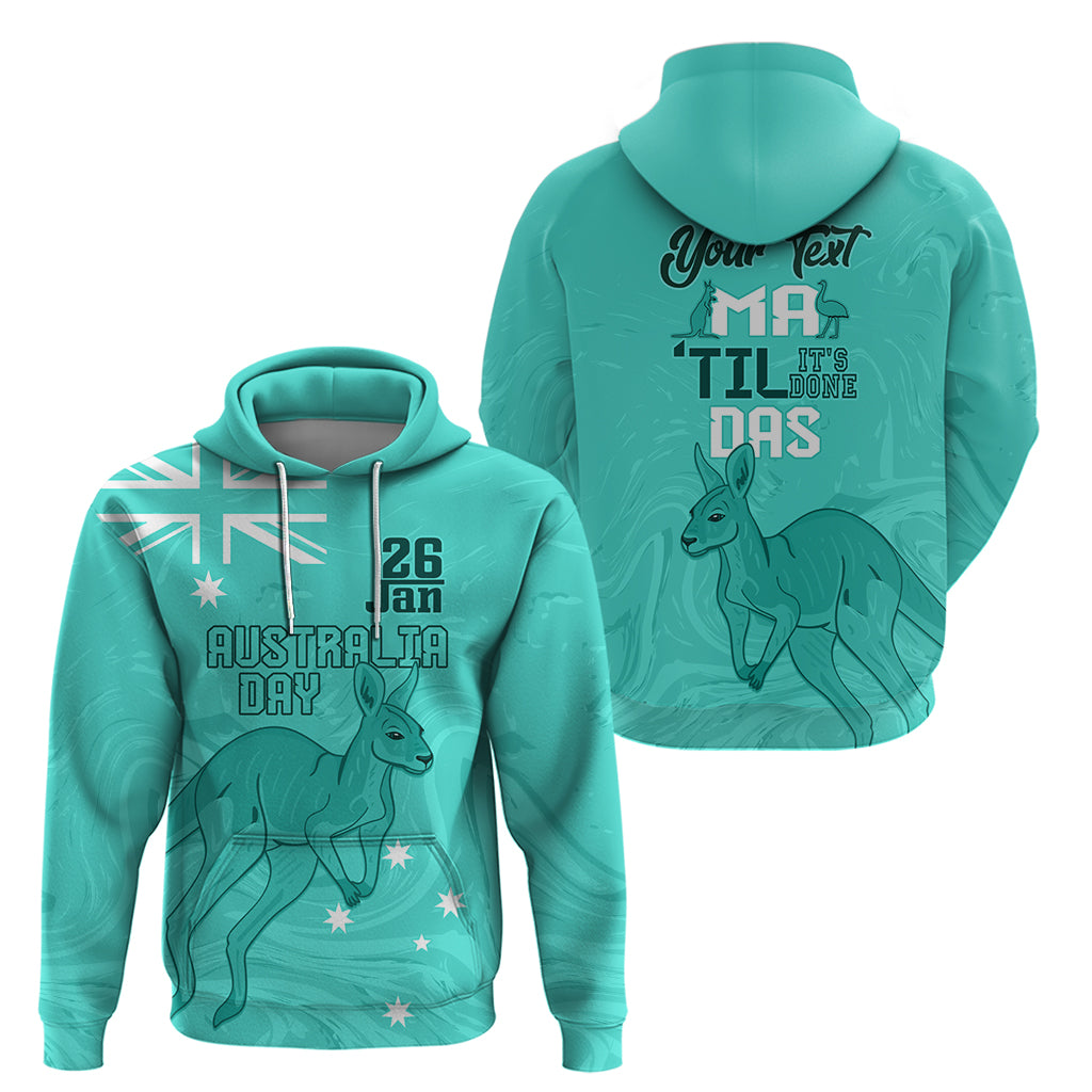 Personalised Matildas Australia Day Hoodie Proud To Be Tillies Turquoise Version