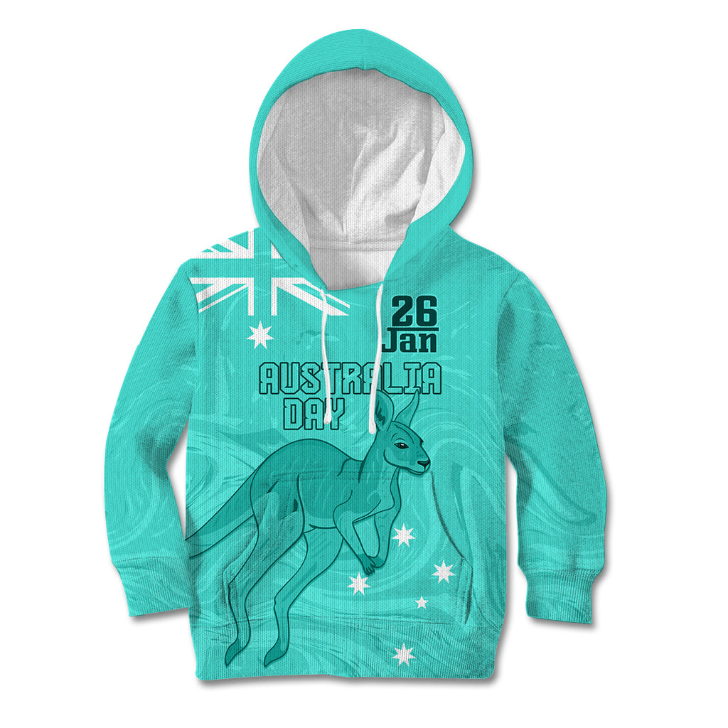 Personalised Matildas Australia Day Kid Hoodie Proud To Be Tillies Turquoise Version