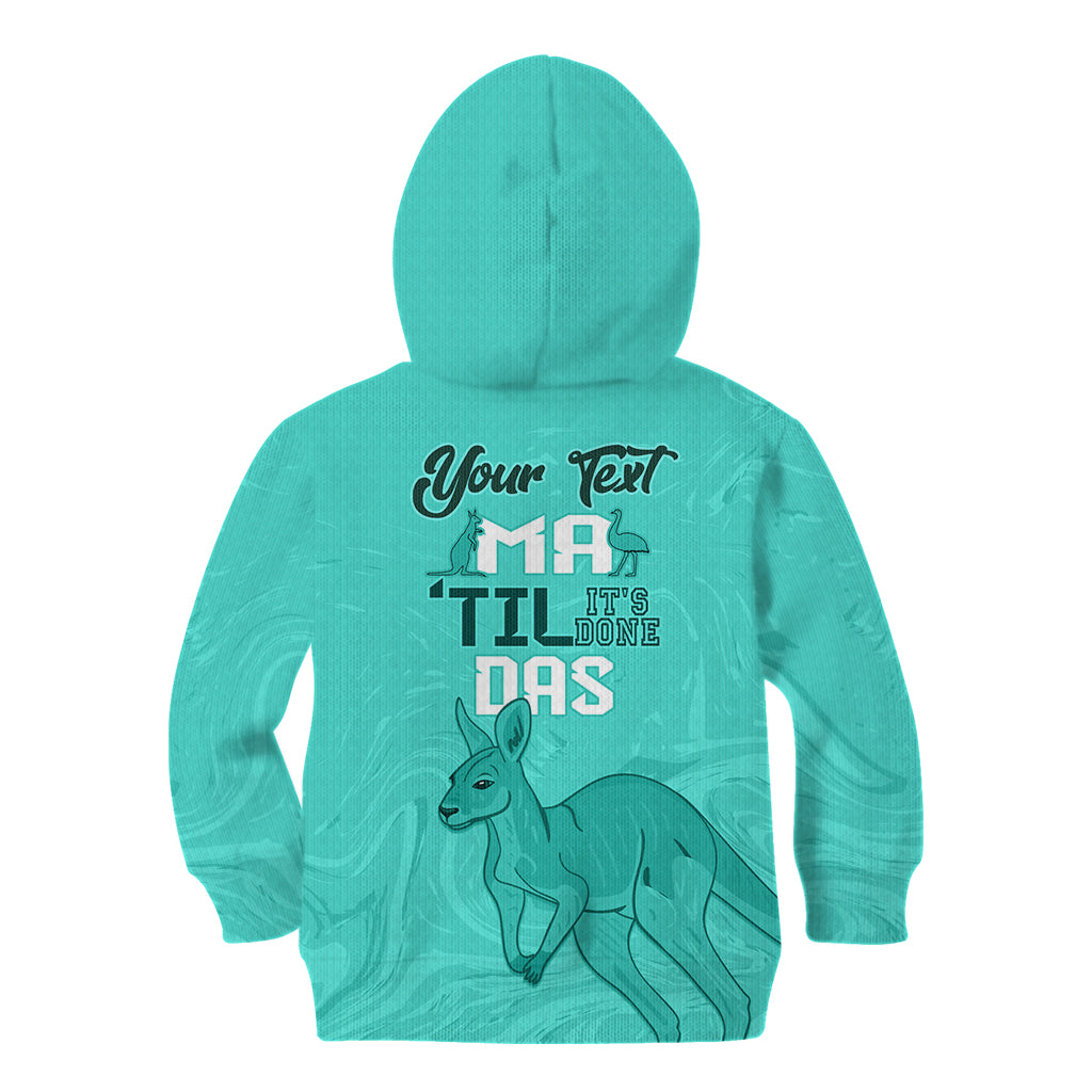 Personalised Matildas Australia Day Kid Hoodie Proud To Be Tillies Turquoise Version