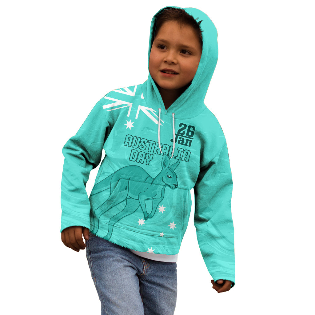 Personalised Matildas Australia Day Kid Hoodie Proud To Be Tillies Turquoise Version