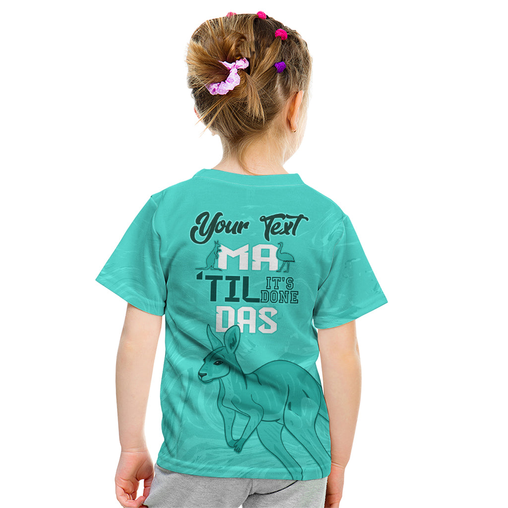 Personalised Matildas Australia Day Kid T Shirt Proud To Be Tillies Turquoise Version