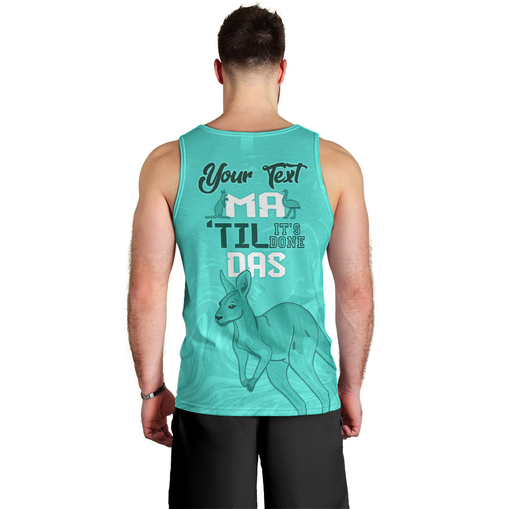 Personalised Matildas Australia Day Men Tank Top Proud To Be Tillies Turquoise Version