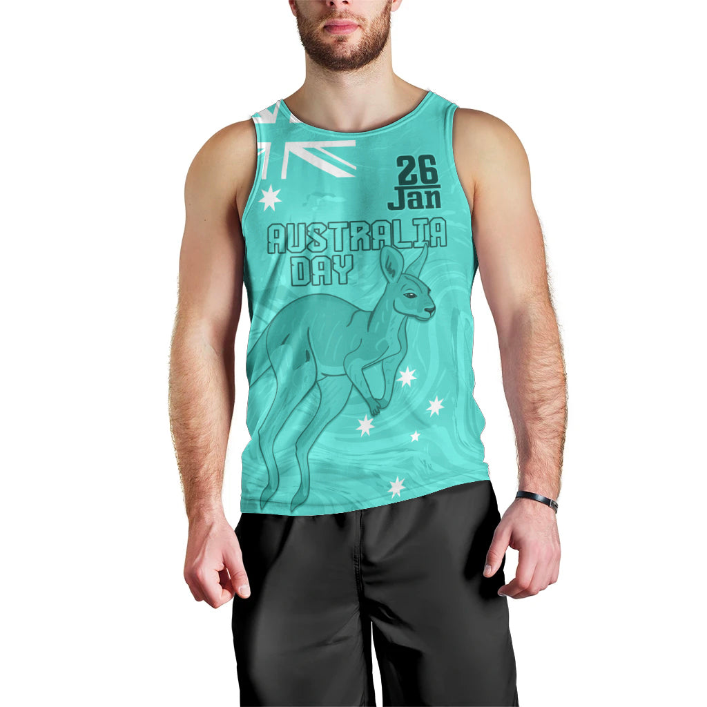 Personalised Matildas Australia Day Men Tank Top Proud To Be Tillies Turquoise Version