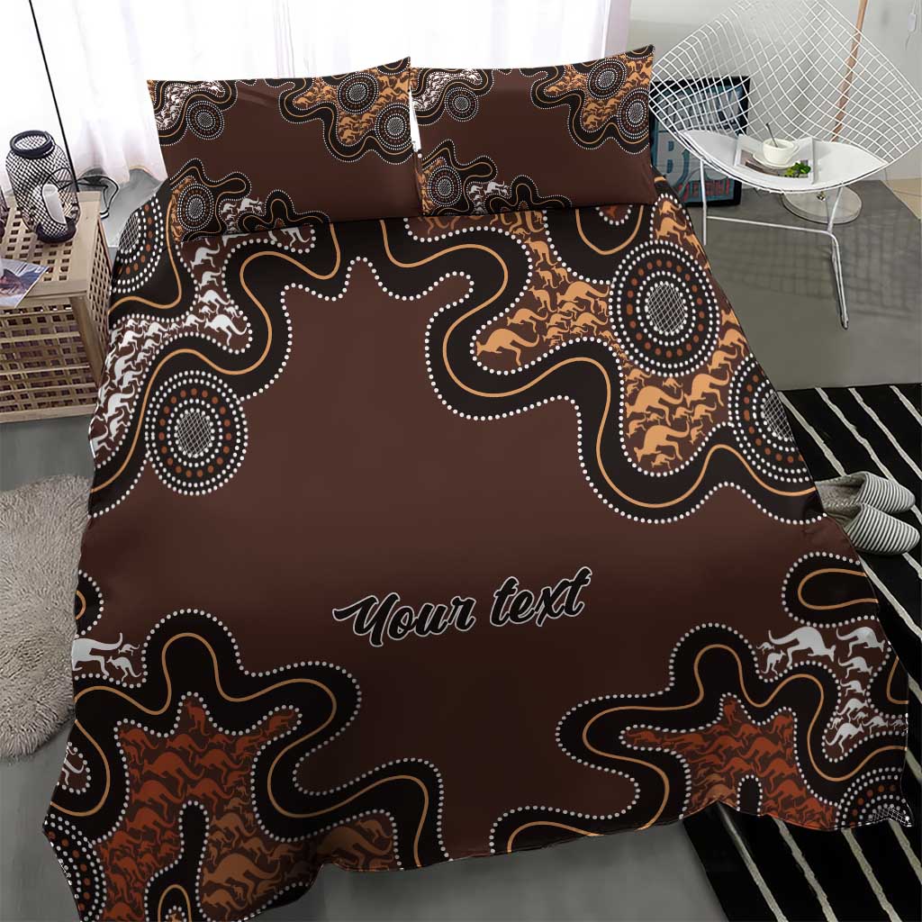Personalised Aboriginal Art Kangaroo Symbol Bedding Set